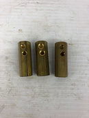 2" Brass Panel Mount Female Stage Pin Plug Contact Connector - Lot of 3