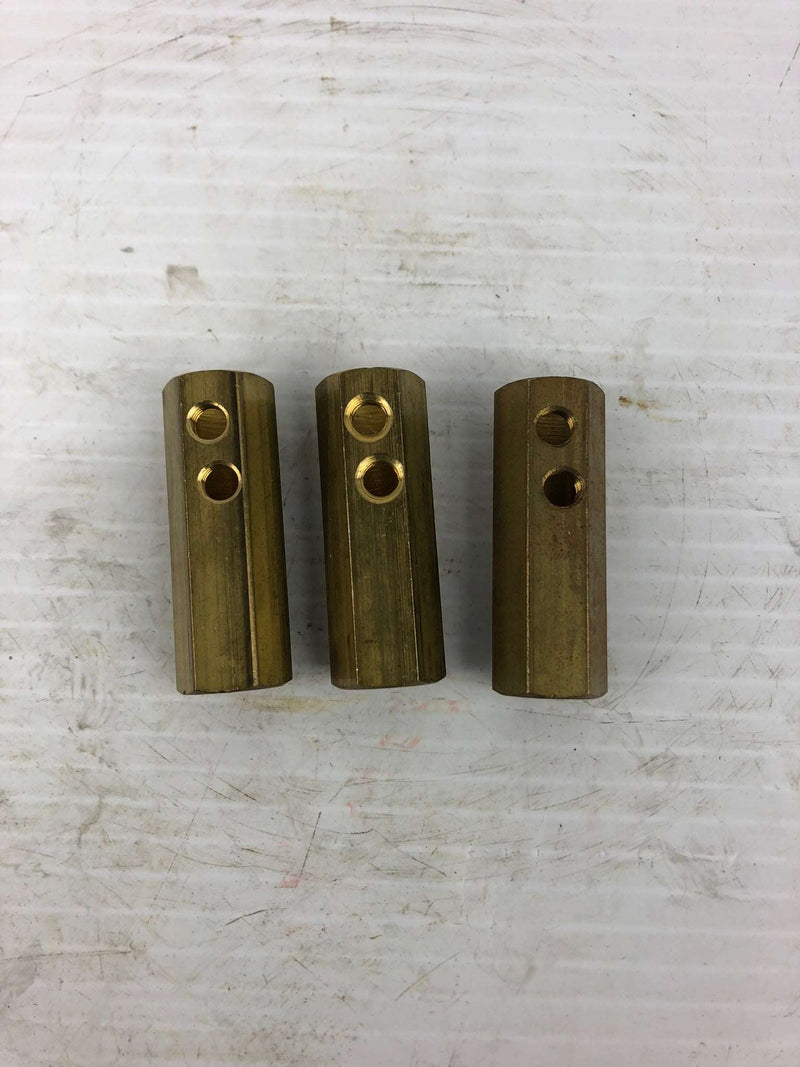 2" Brass Panel Mount Female Stage Pin Plug Contact Connector - Lot of 3