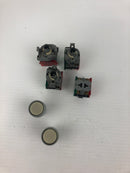 Lot of 4 EAO 704.910.5 Contact Block with 2 Push Button Heads