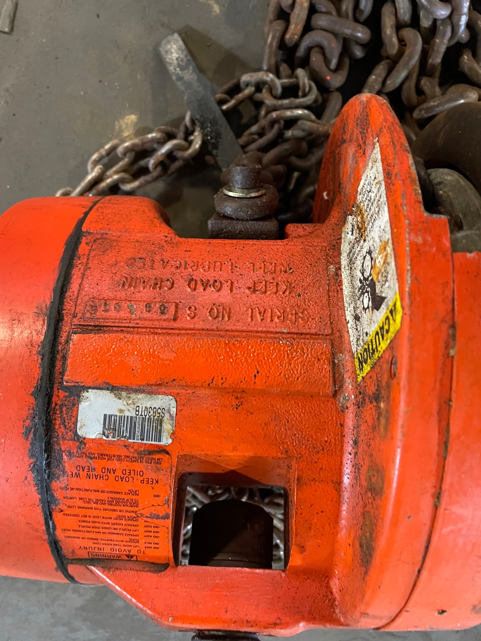 CM Cyclone 2 Ton Manual Chain Fall Hoist with Load Limiter S5830TB