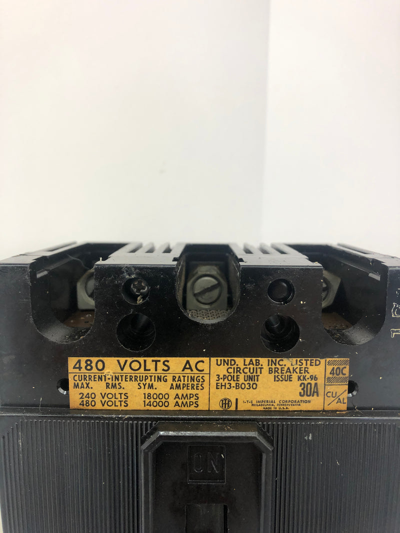 I-T-E EH3-B030 Circuit Breaker KK-96 480V 30A 3P