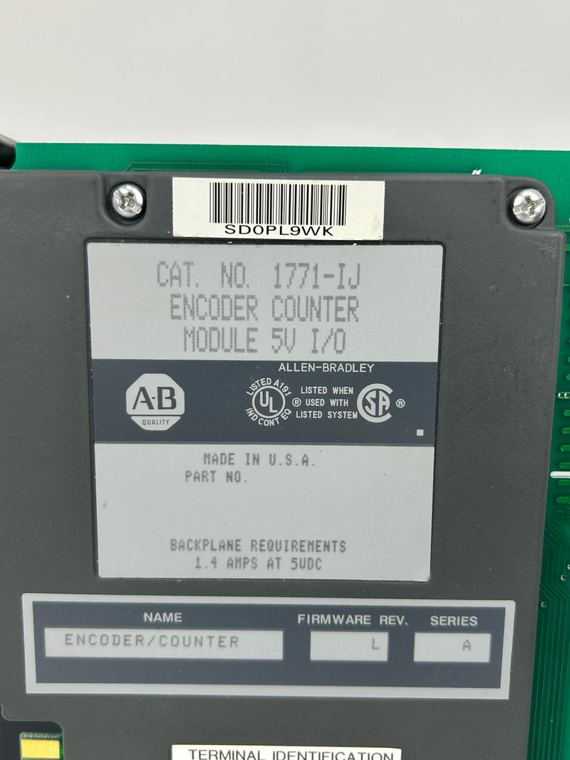 Allen-Bradley 1771-IJ Encoder Counter Module I/O Series A Rev L 5V