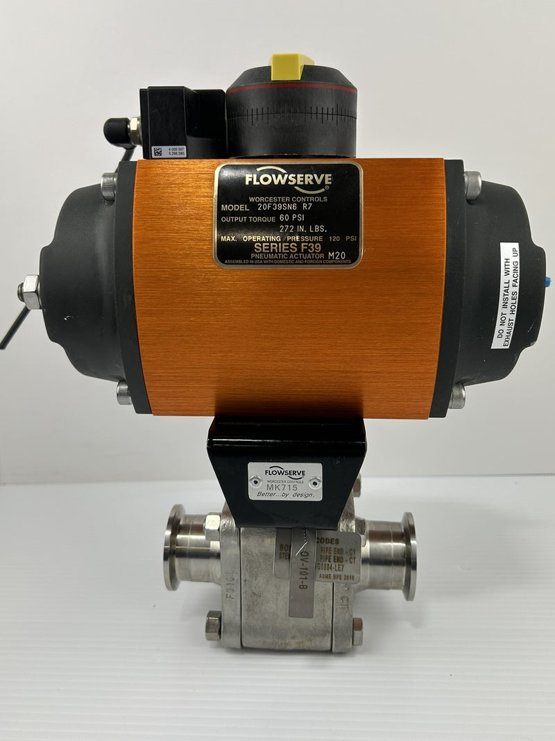 Worcester Controls Flowserve 20F39SN6 R7 Pneumatic Actuator Valve Assembly