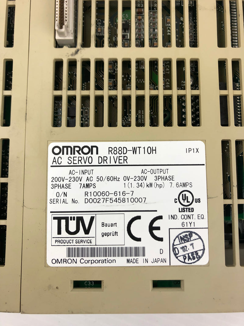 Omron R88D-WT10H AC Servo Driver 200V 0.85-1.0KW