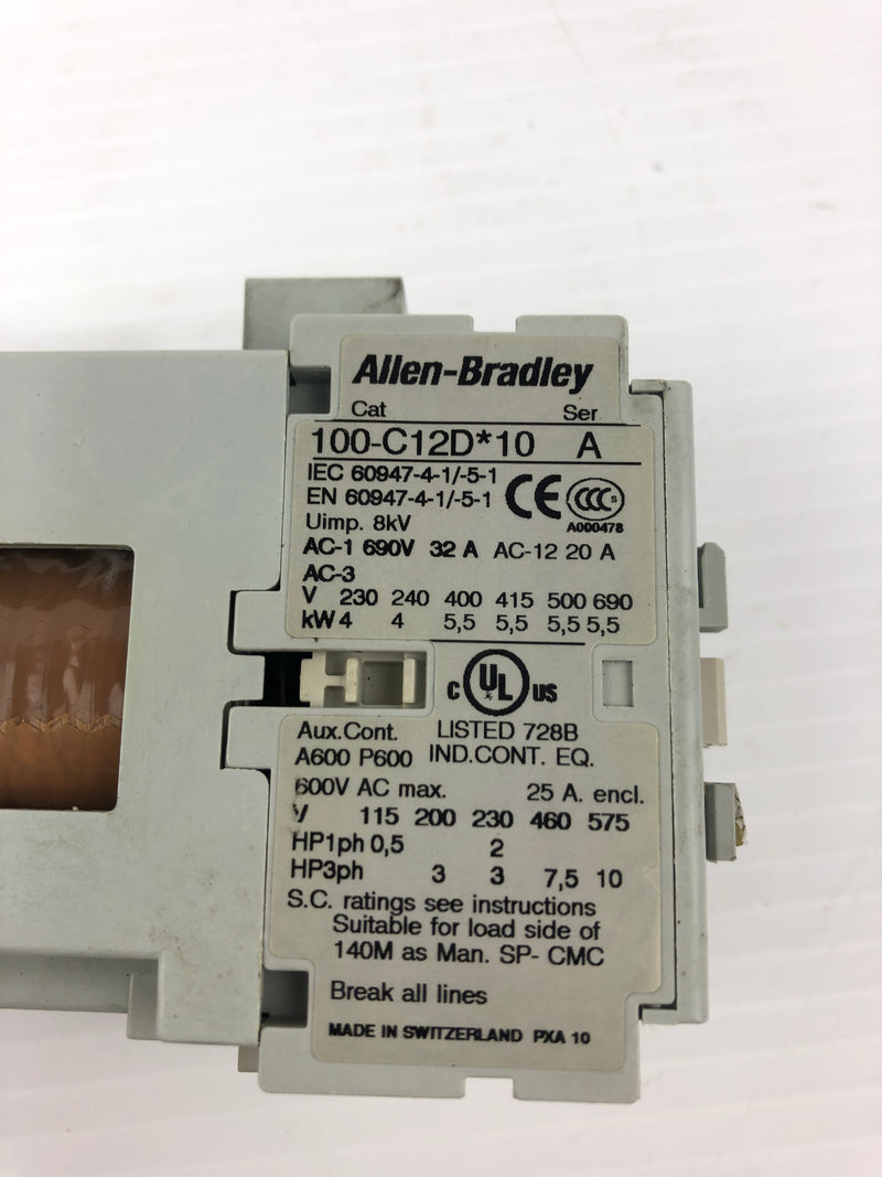 Allen Bradley 100-C12D*10 Contactor Series A