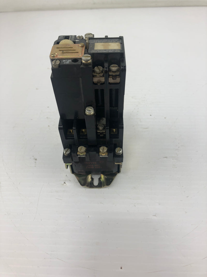 Allen-Bradley 700-NPTA1 AC Relay with Pneumatic Time Delay Unit 700-N000A1 Ser C