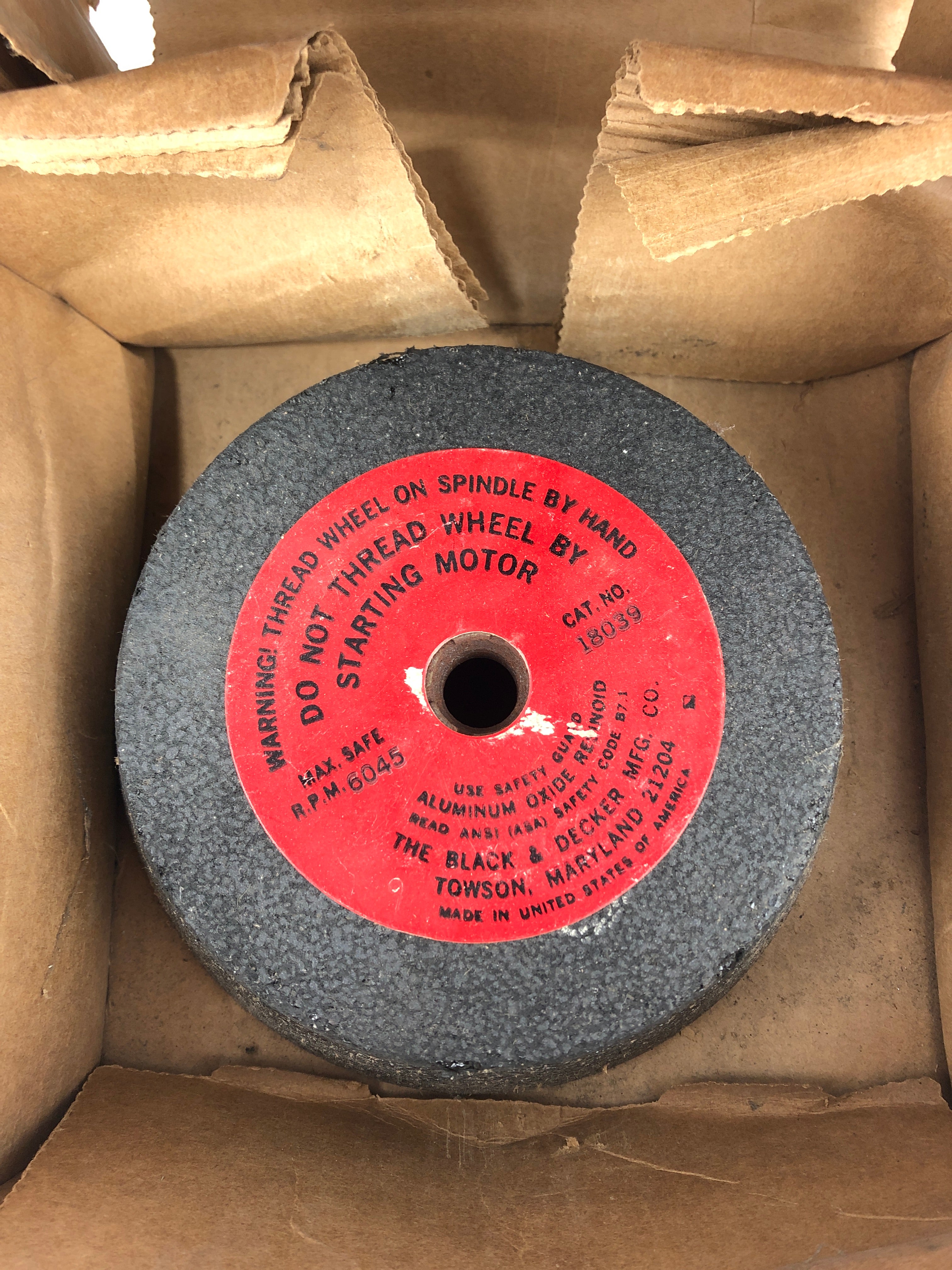 Black & Decker 18039 Cup Grinding Wheel 6045 RPM