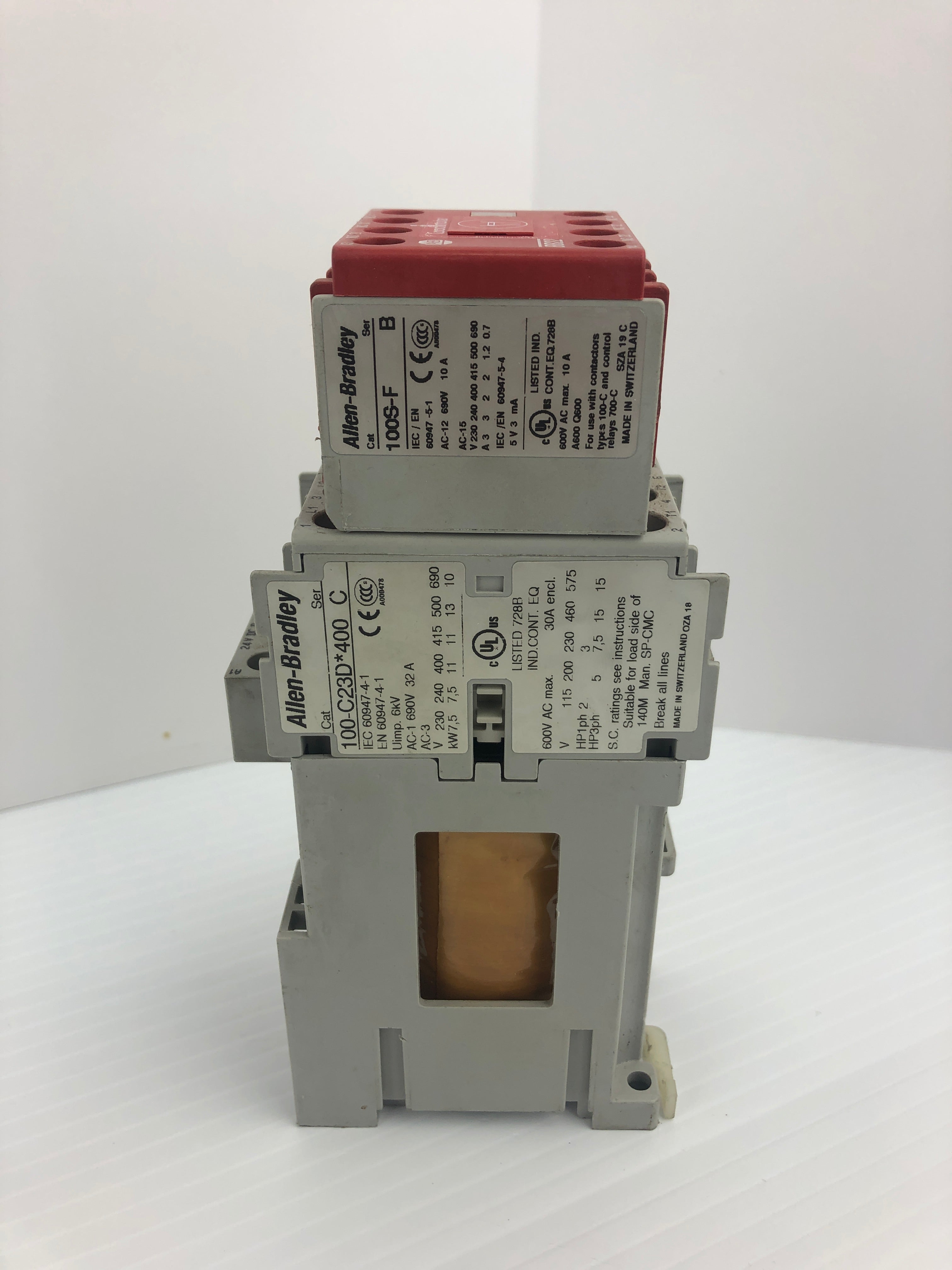 Allen-Bradley 100-C23D*400 Contactor with 100S-F Guard Master Contact Block