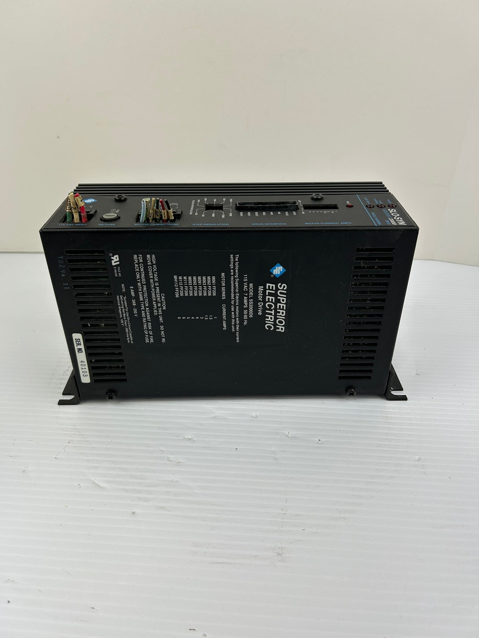 Superior Electric SS2000D6 SLO-SYN 2000 Drive Stepper Motor Driver 115VAC 7 Amp