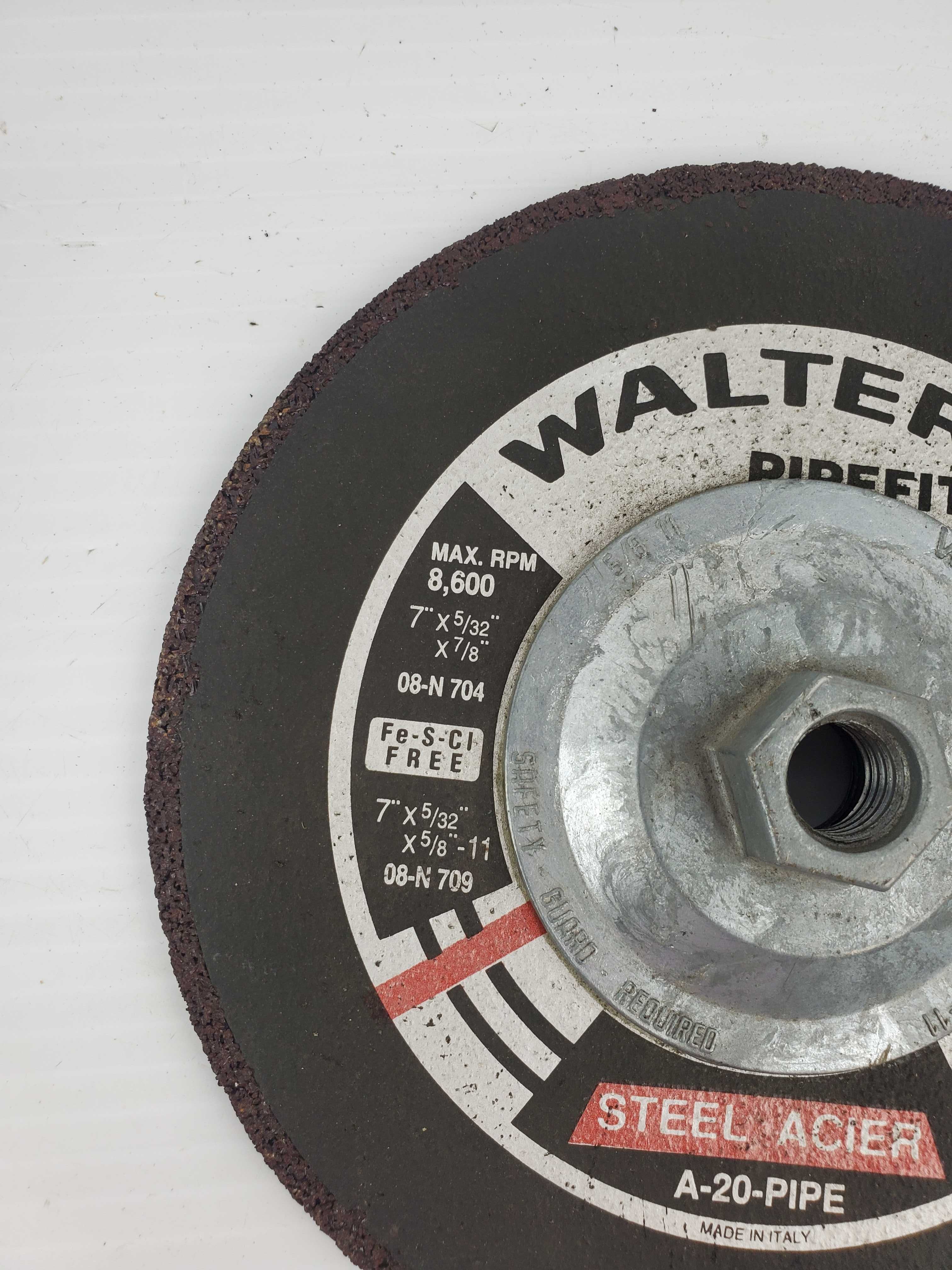 Walter A-20-PIPE Steel Acier PipeFitter Grinding Wheel 7 x 5/32 x 7/8" 8,600 RPM