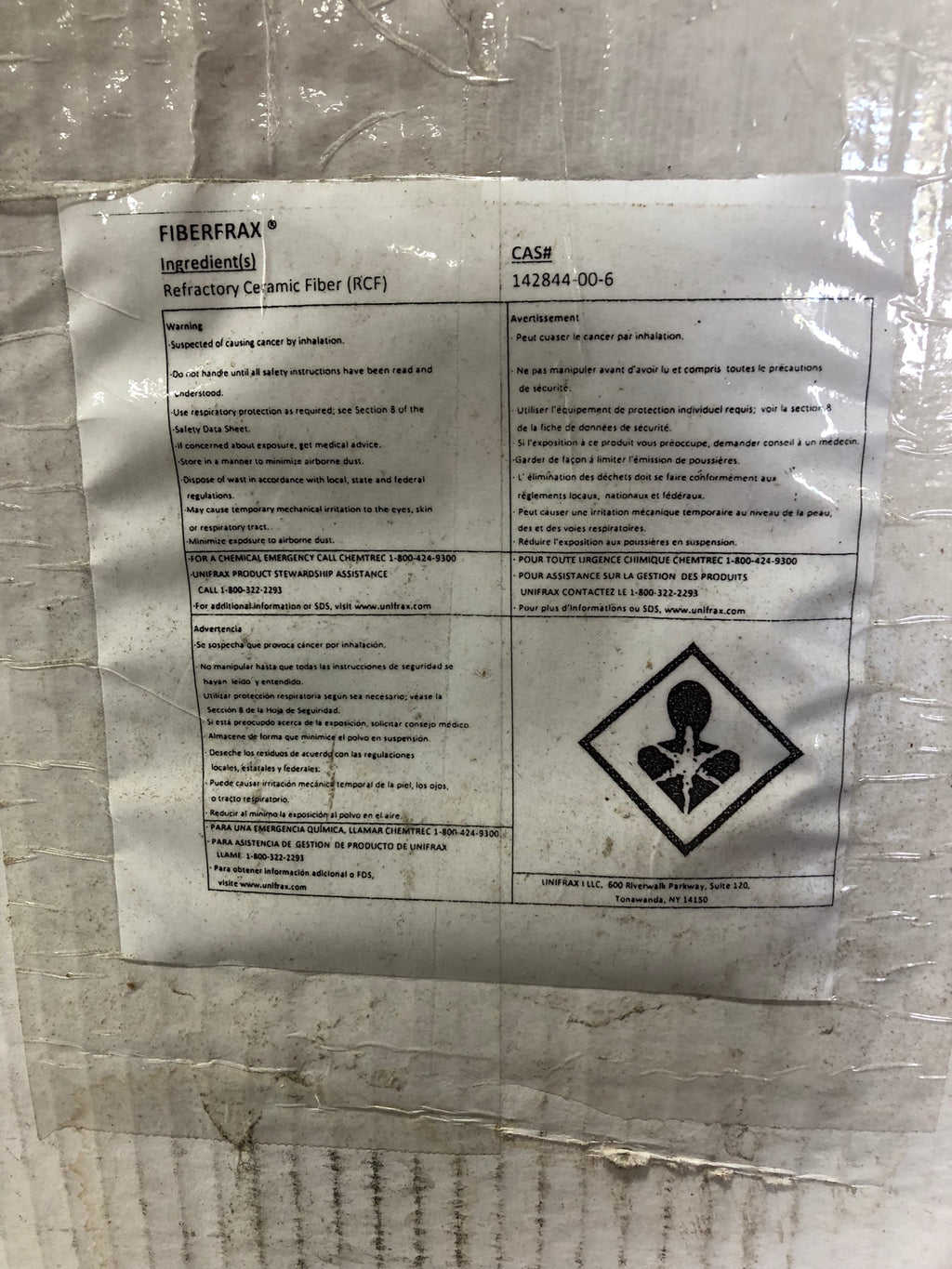 Fiberfrax Insulation 142844-00-6 Refractory Ceramic Fiber Material
