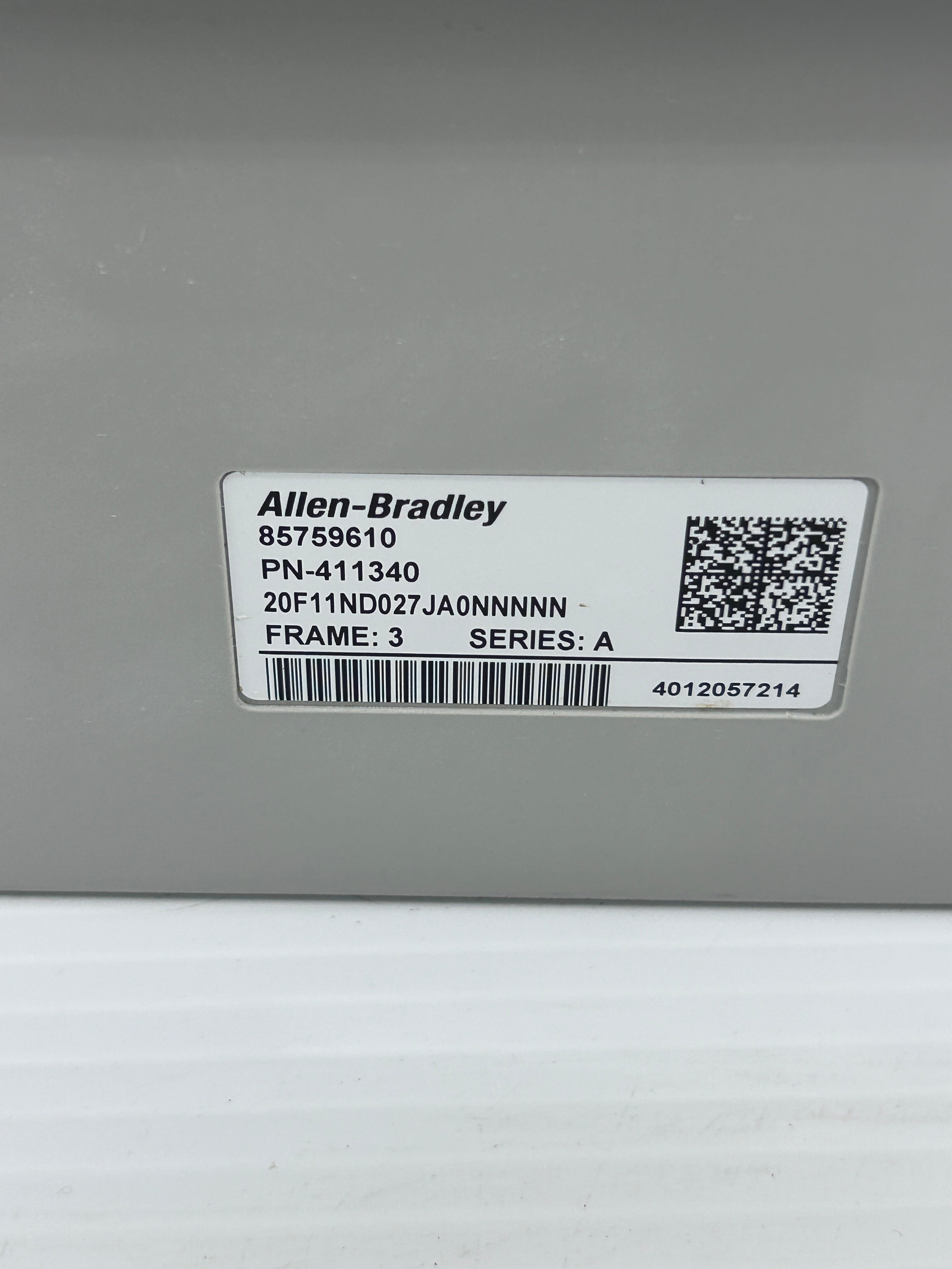 Allen Bradley PowerFlex 753 20F11ND027JA0NNNNN AC Drive 20 HP Series A