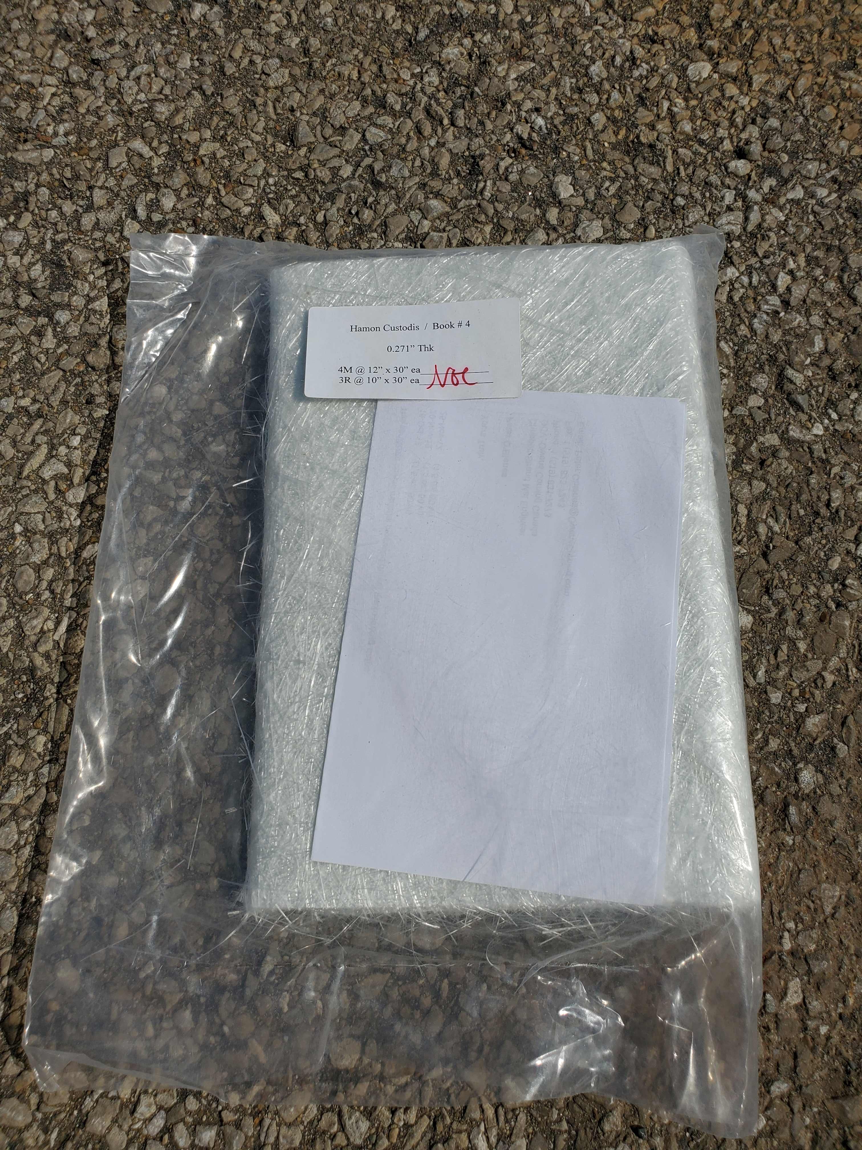 Book # 4 Fiberglass Insulation Blanket 0.271" Thick 3R @ 10" x 30"