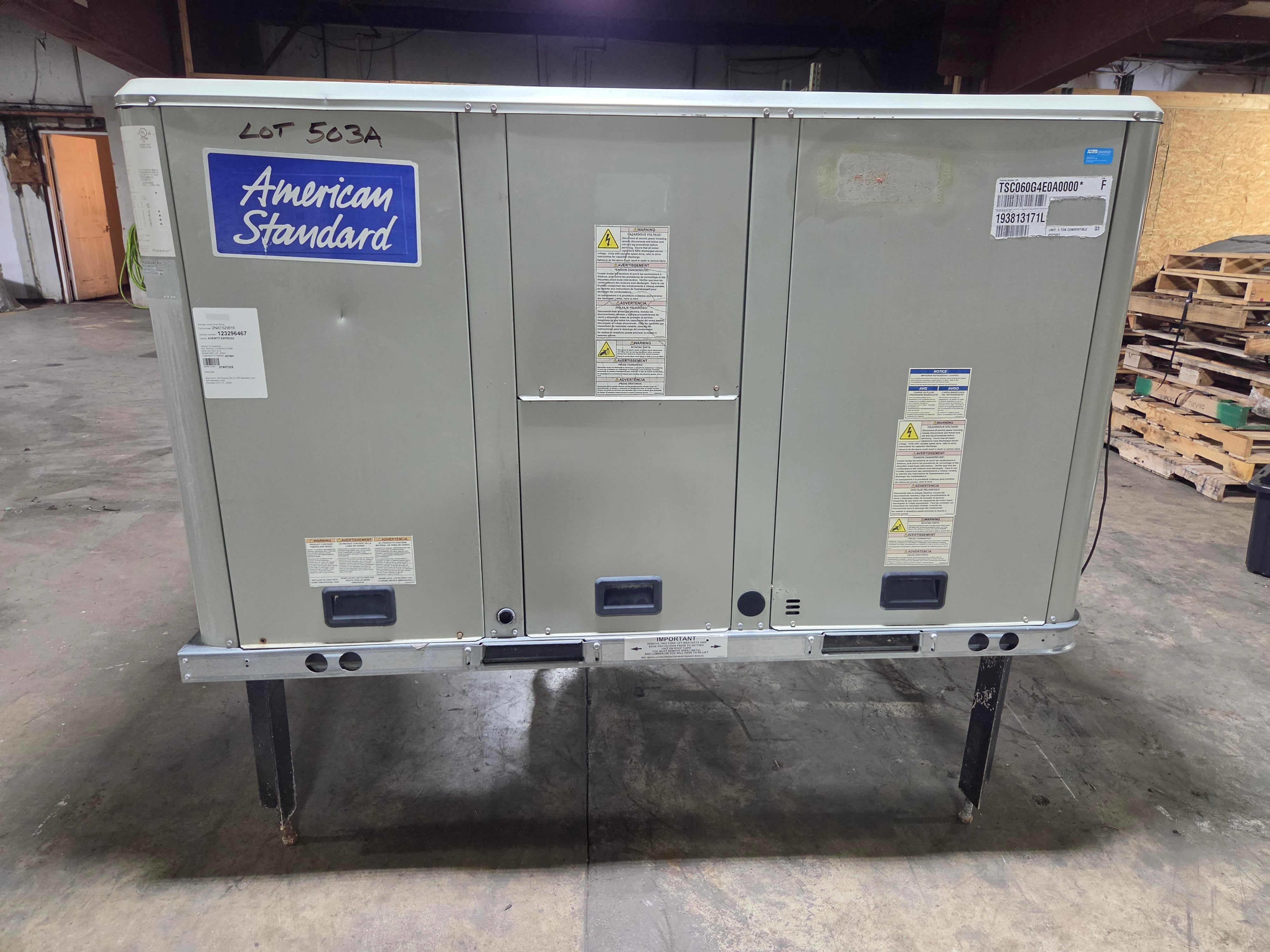 Trane American Standard TSC060G4E0A0000* 5 Ton Convertible AC Unit 460V 60Hz 3PH