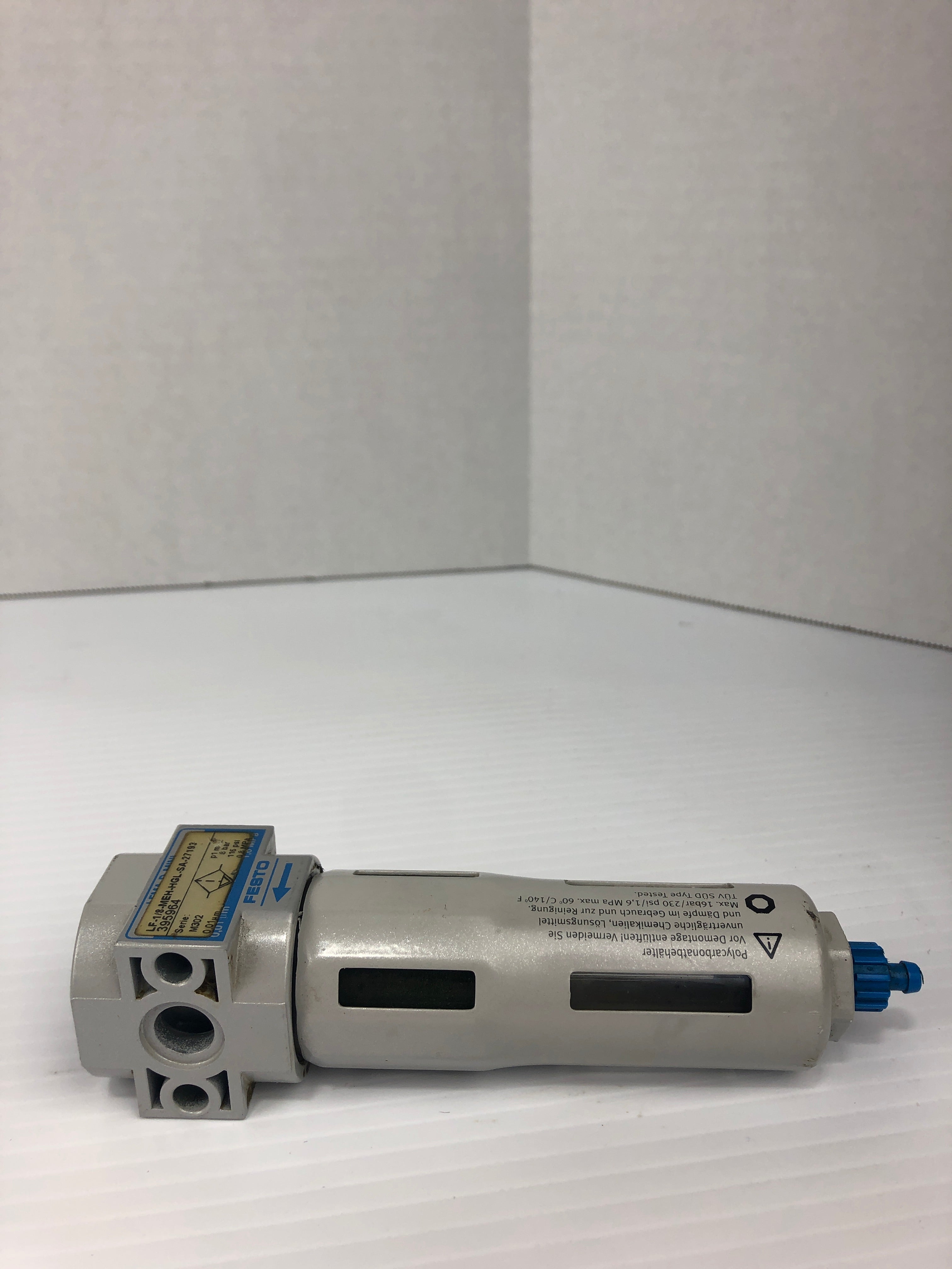 Festo LF-1/8-MEH-HGL-SA-27193 Filter Regulator 395964 Ser. M302 116PSI 8BAR