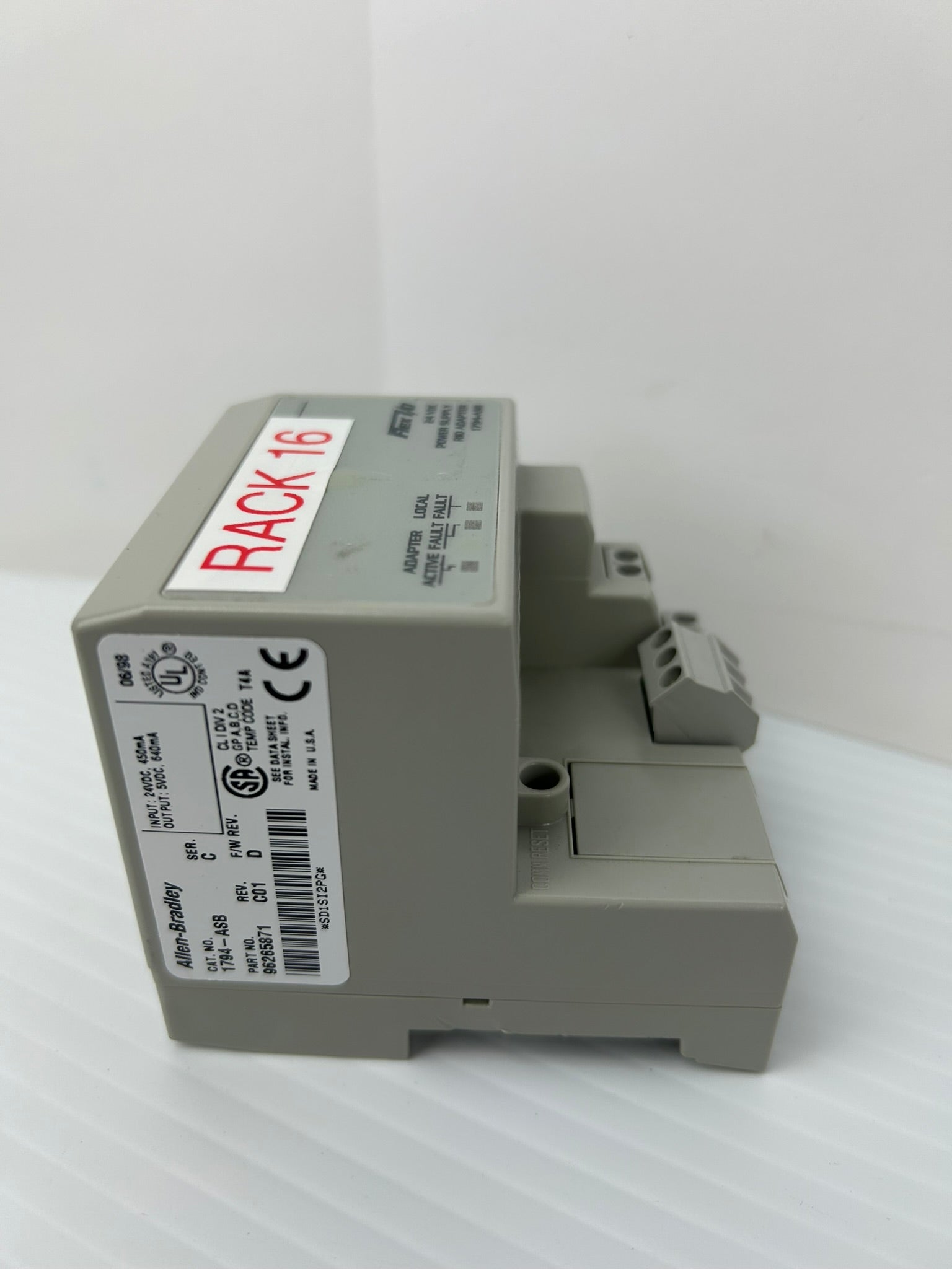 Allen-Bradley 1794-ASB Flex I/O Power Supply RIO Adapter Ser C Rev C01 F/W Rev D