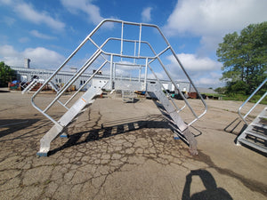Cotterman Aluminum Crossover Bridge Ladder Platform Stairs & Handrails 9' 10" L