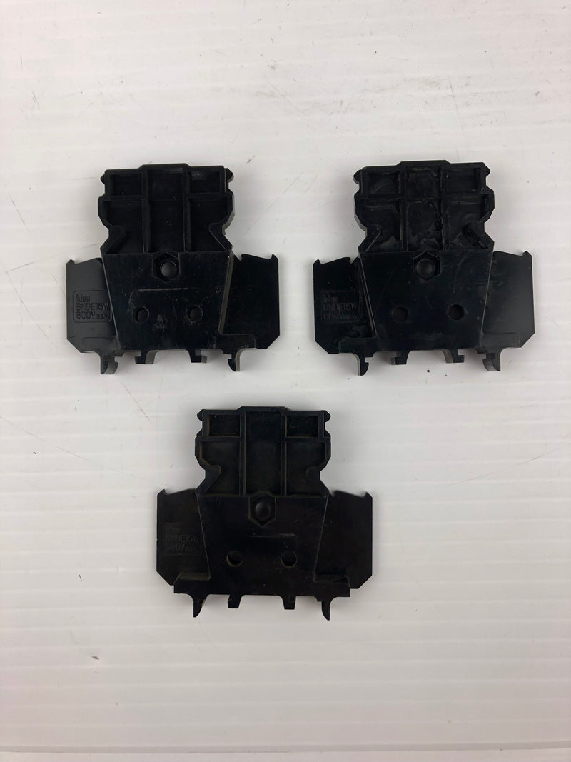 IDEC BNDE15W Terminal Block End - Lot of 3