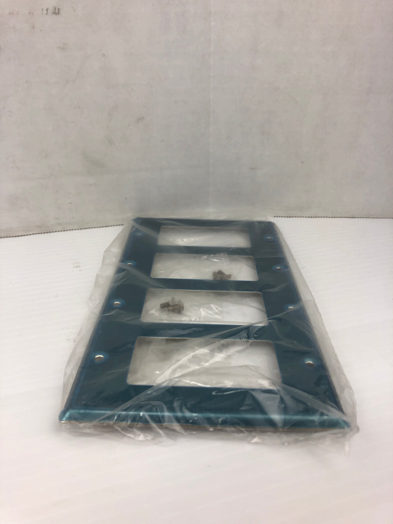 Leviton 000-84412-40 Blue Steel 4 Gang Wall Plate - Lot of 5