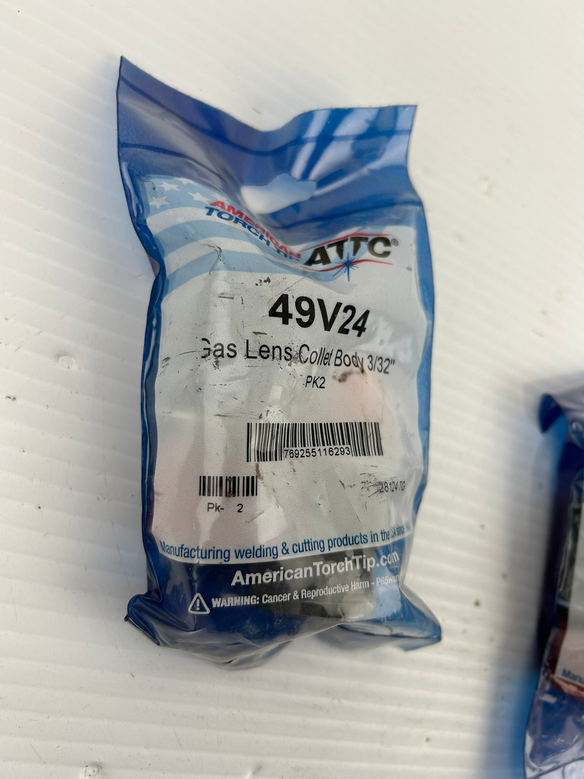 American Torch Tip 49V24 Gas Lens Collet Body 3/32 TIG Welding 2 Pack - Lot of 2