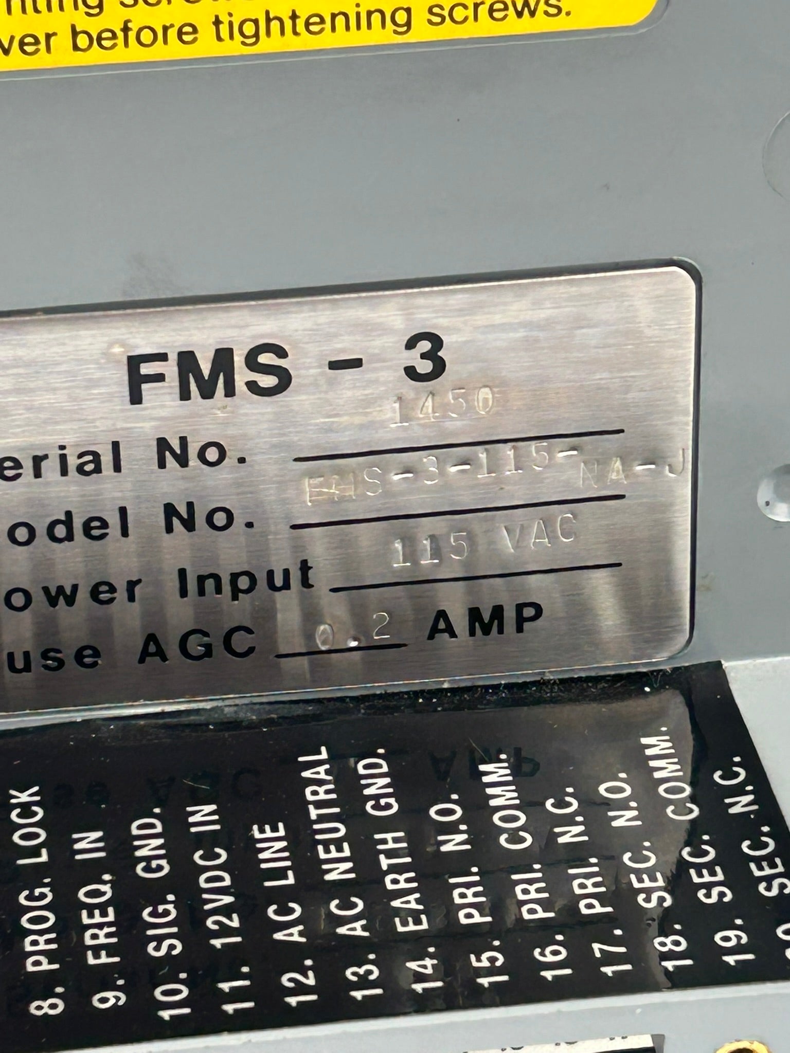 Micro Motion FMS-3 Flow Monitoring System Power Input FMS-3-115-NA-J 115VAC