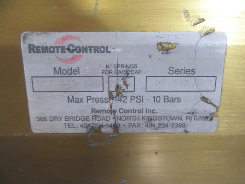 Remote Control RCI 445 SR5 Valve Actuator & FMYB-5120 Transmitter 142 PSI 10 bar