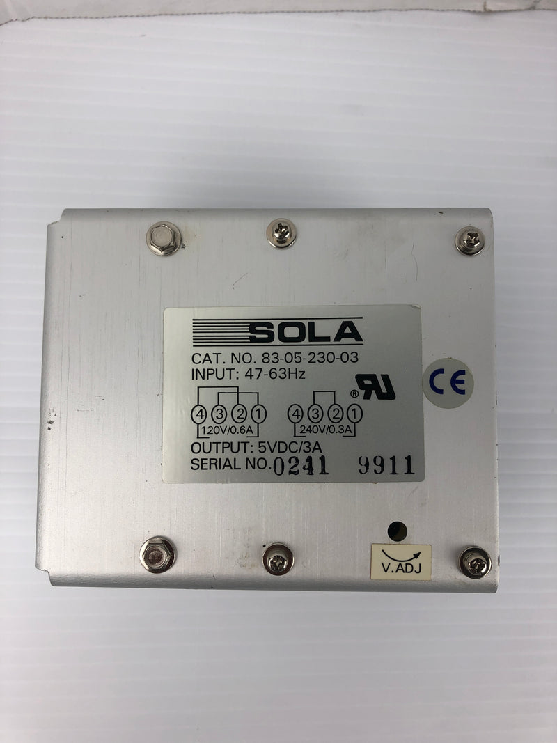 Sola 83-24-212-03 Power Supply 24VDC 1.2A 47-63Hz