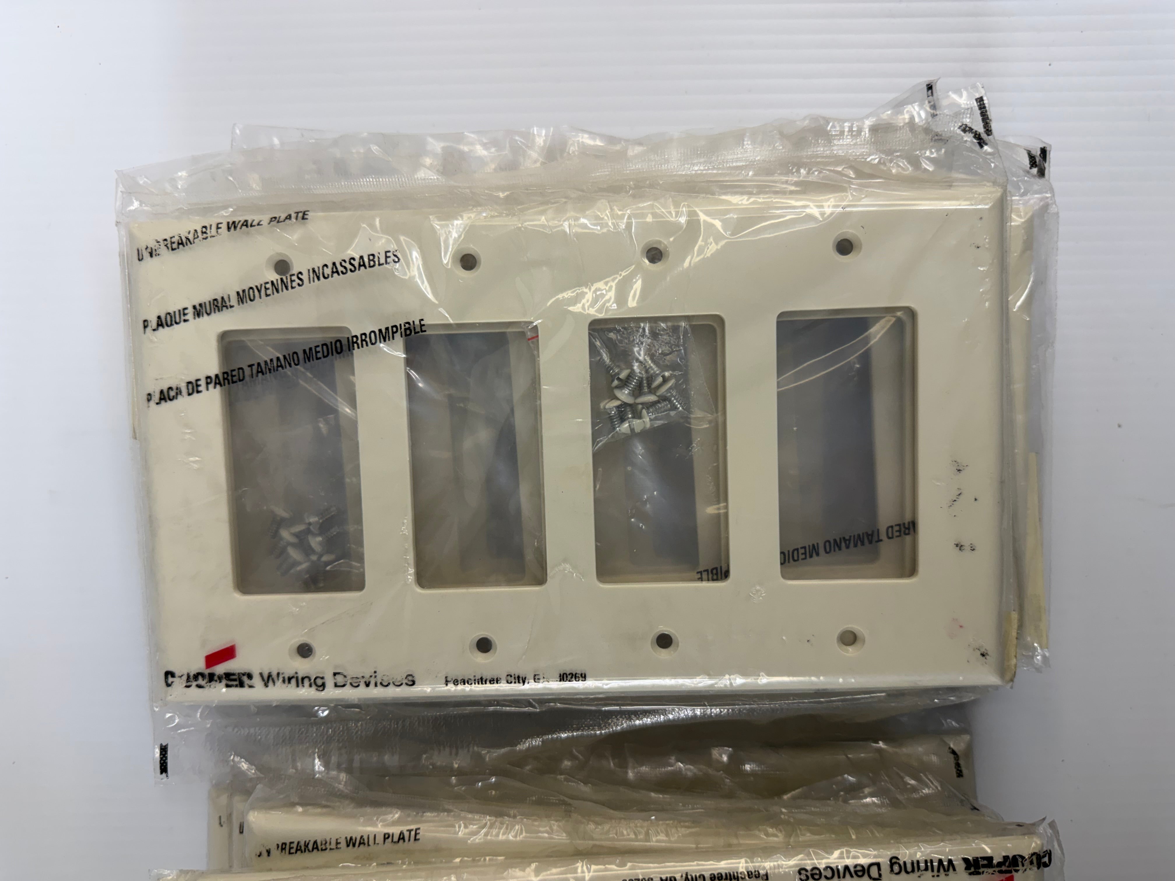Cooper Wiring 4-Gang Toggle Wallplate PJ264LA Lot of 21