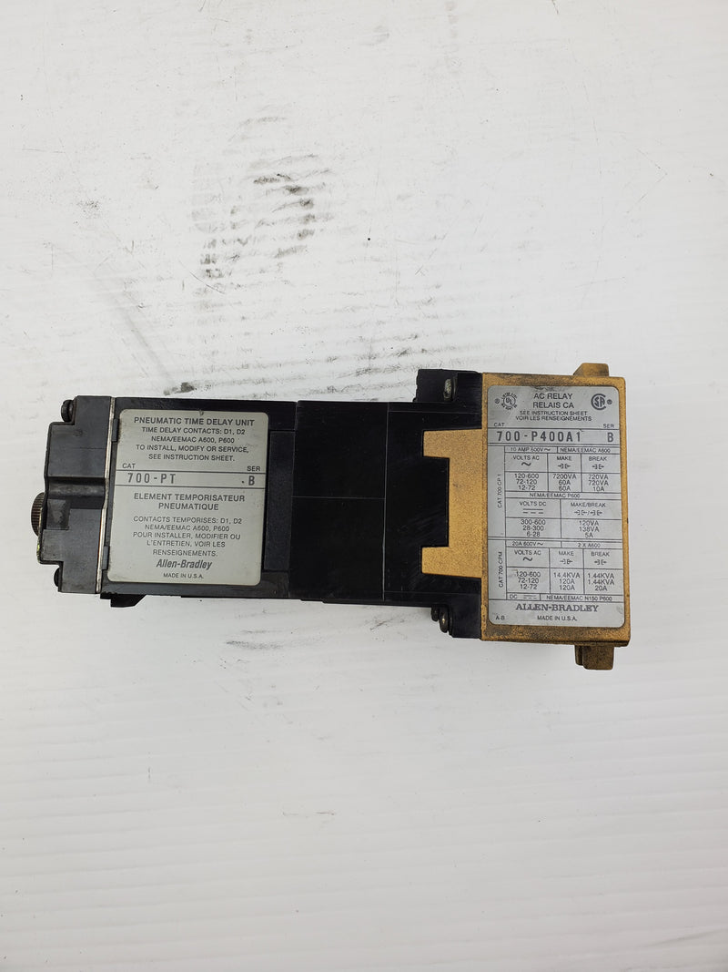 Allen-Bradley 700-PT Pneumatic Time Delay Relay with 700-P400A1 Series B