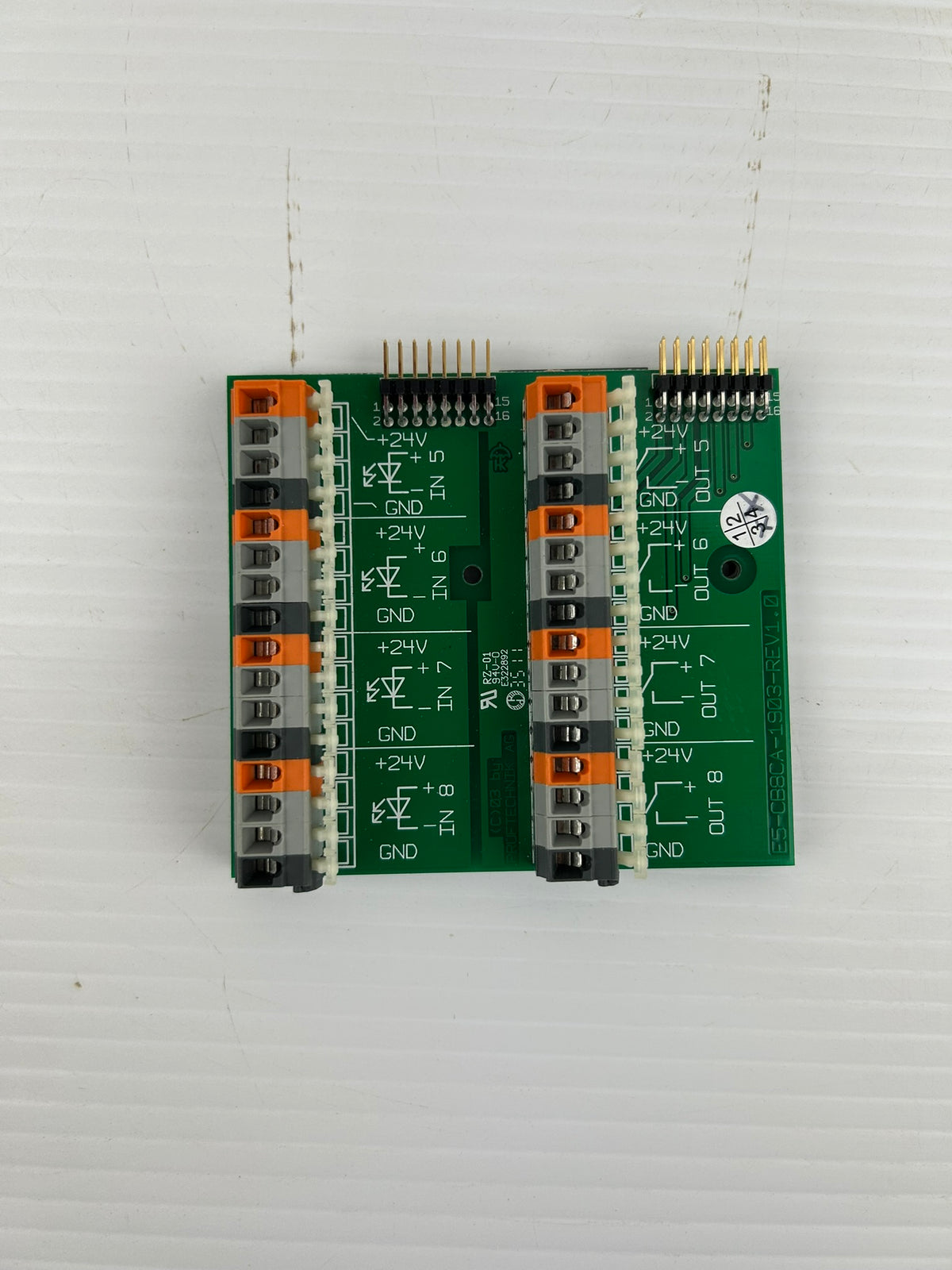 PRÜFTECHNIK AG E5-CB8CA-1903 Rev 1.0 I/O Terminal Interface PCB Board 24VDC