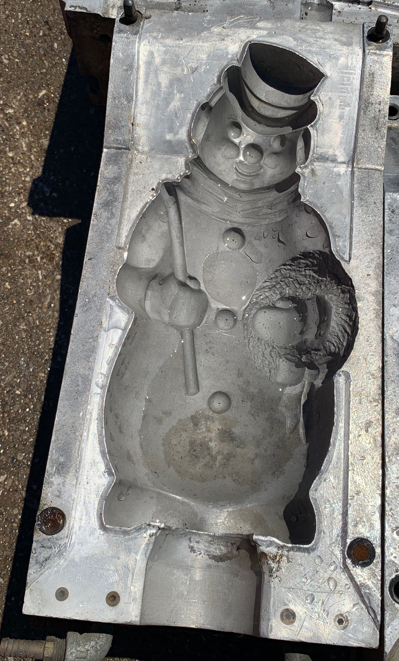 Snowman With Cane Christmas Blow Mold For Plastic Molds