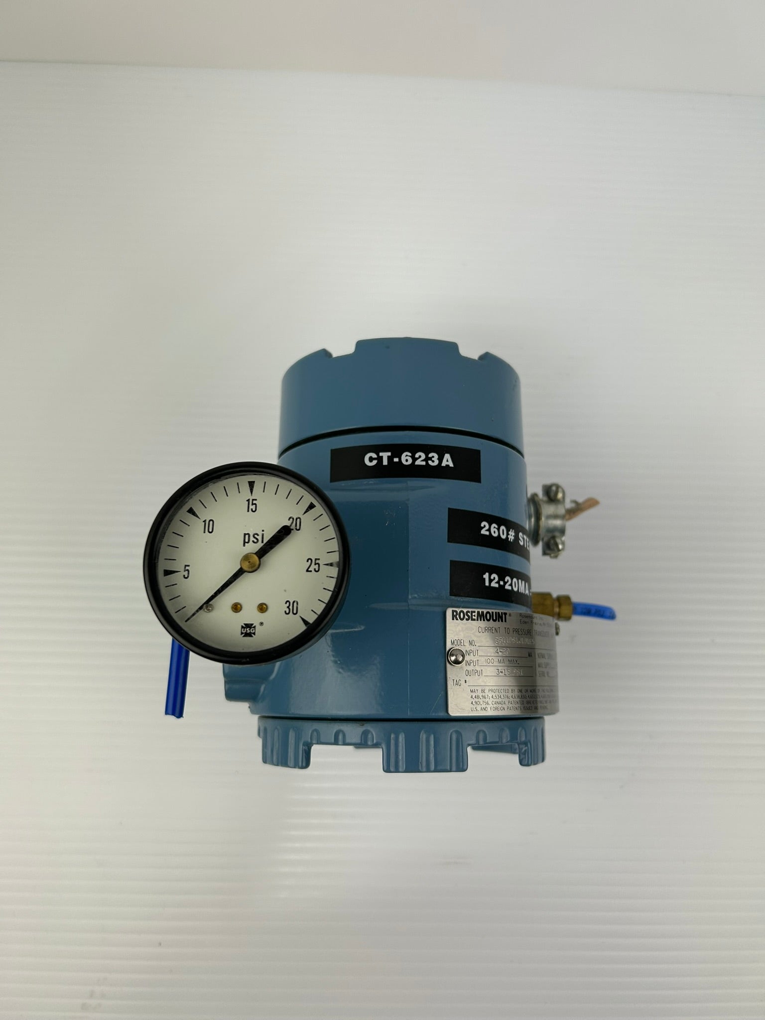 Rosemount 3311DS1J1B1E5 Current to Pressure Transducer with Pressure Gauge