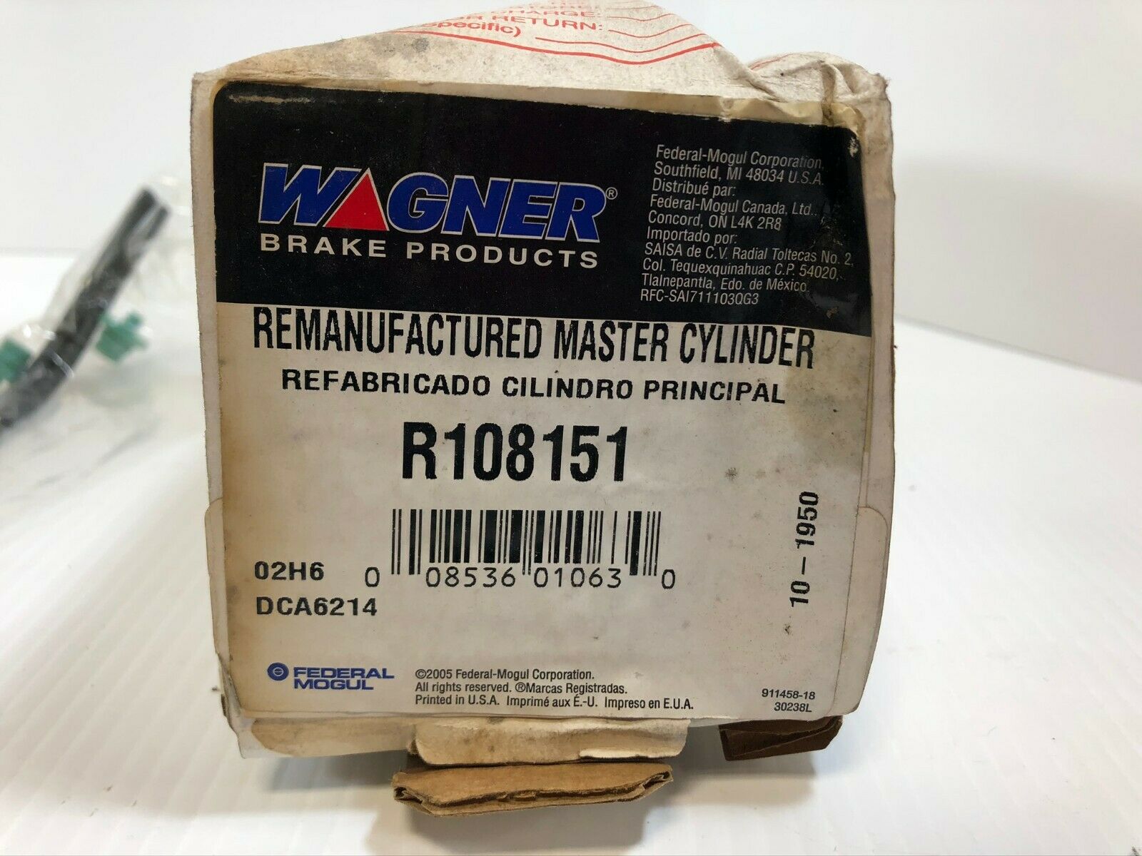 Wagner R108151 Remanufactured Master Cylinder