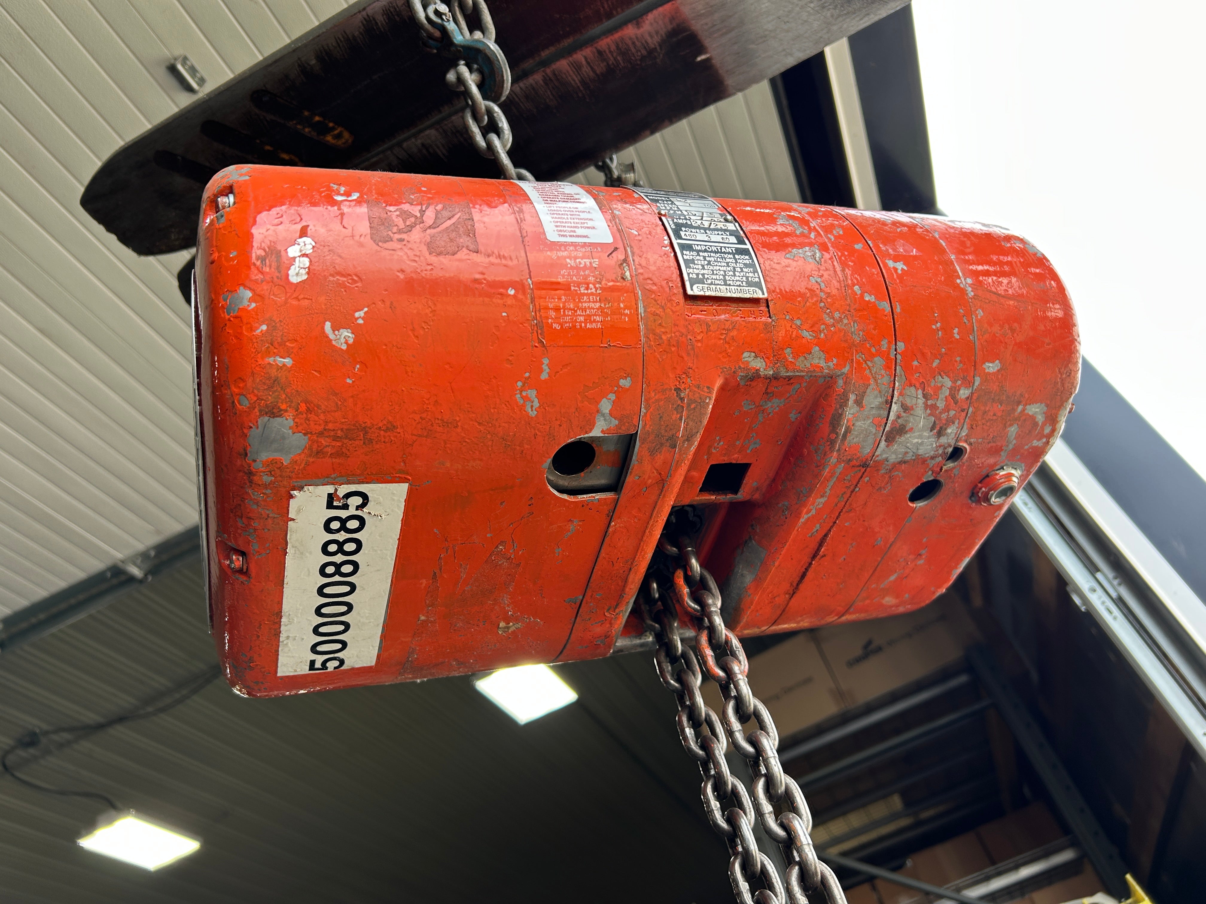 CM Lodestar L2 Chain Hoist 1 Ton 16/5FPM 1/.33HP 2.4/2.5A 1000kg 460V 3PH 60 Hz