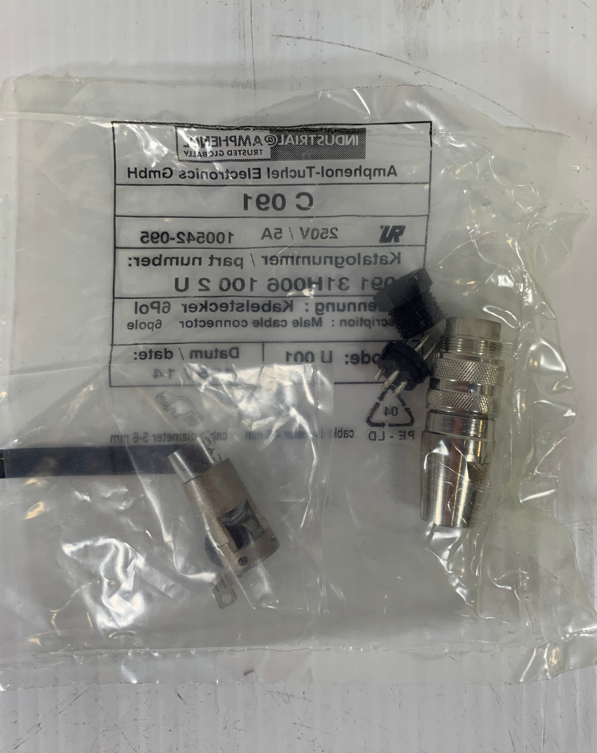 Amphenol-Tuchel Electronics Cable Connectors C091 250 V 5 Amp - Lot of 3
