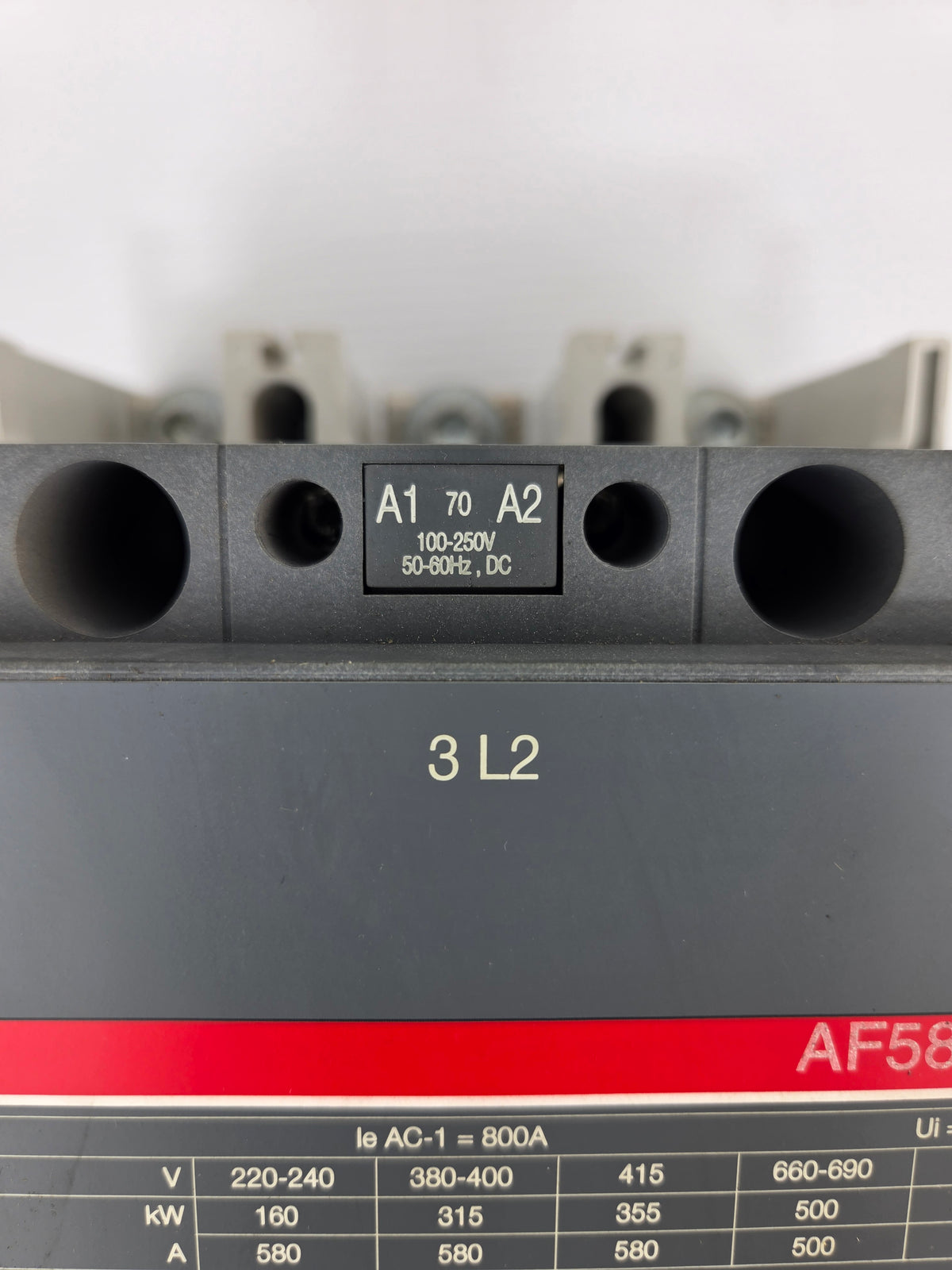 ABB AF580-30 Contactor 3PH 580A AC-3 800A AC-1 3 Pole 100-250VAC/DC Coil 600V