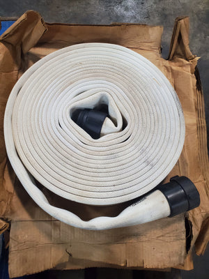 S.J. Fire Hose 300 LB PSI White 2-1/2" x 50' Long 6/85R