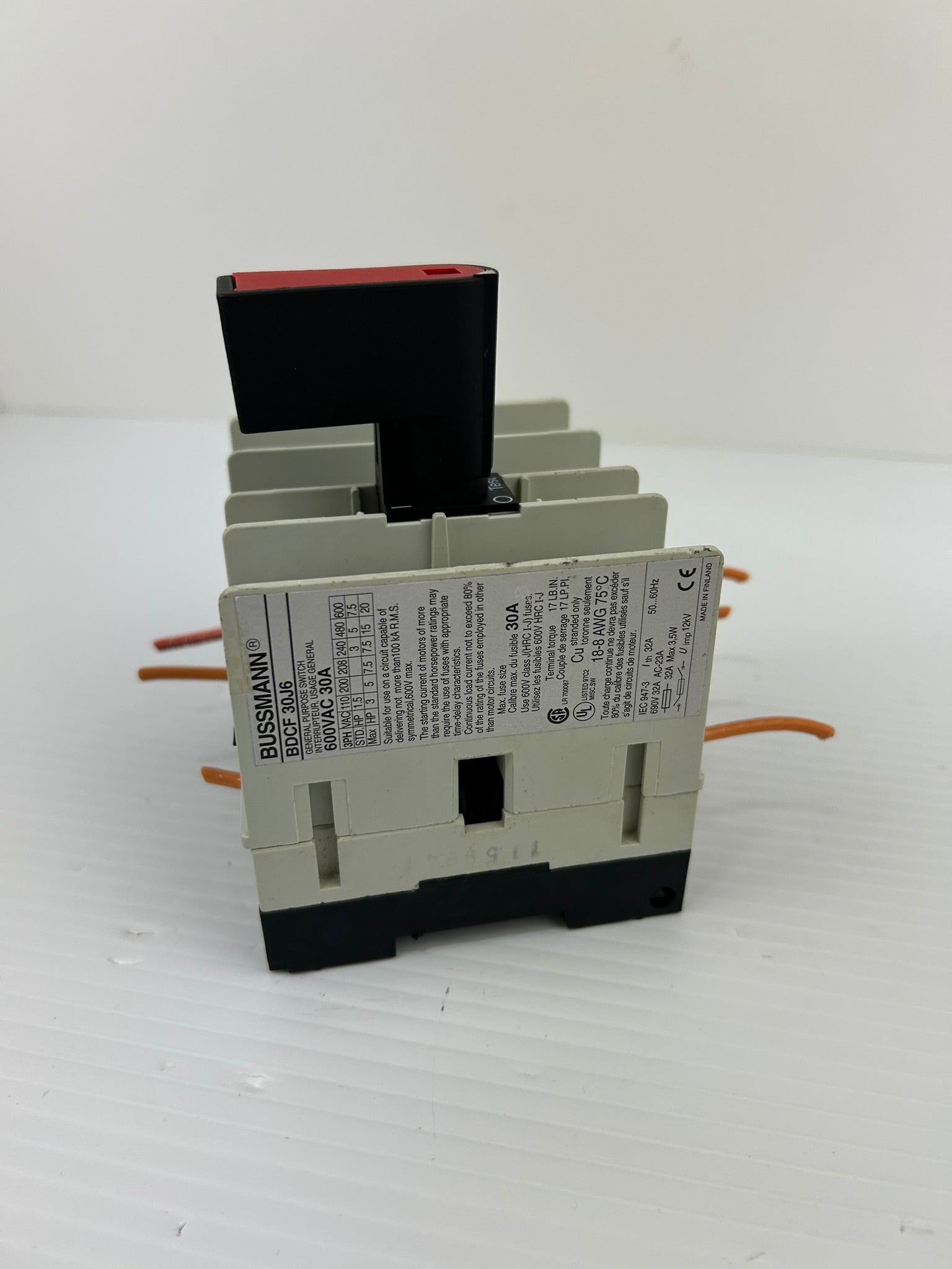 ABB BDCF30J6 General Purpose Switch Fusible 30A 600V BDCF 30J6 - No Fuses