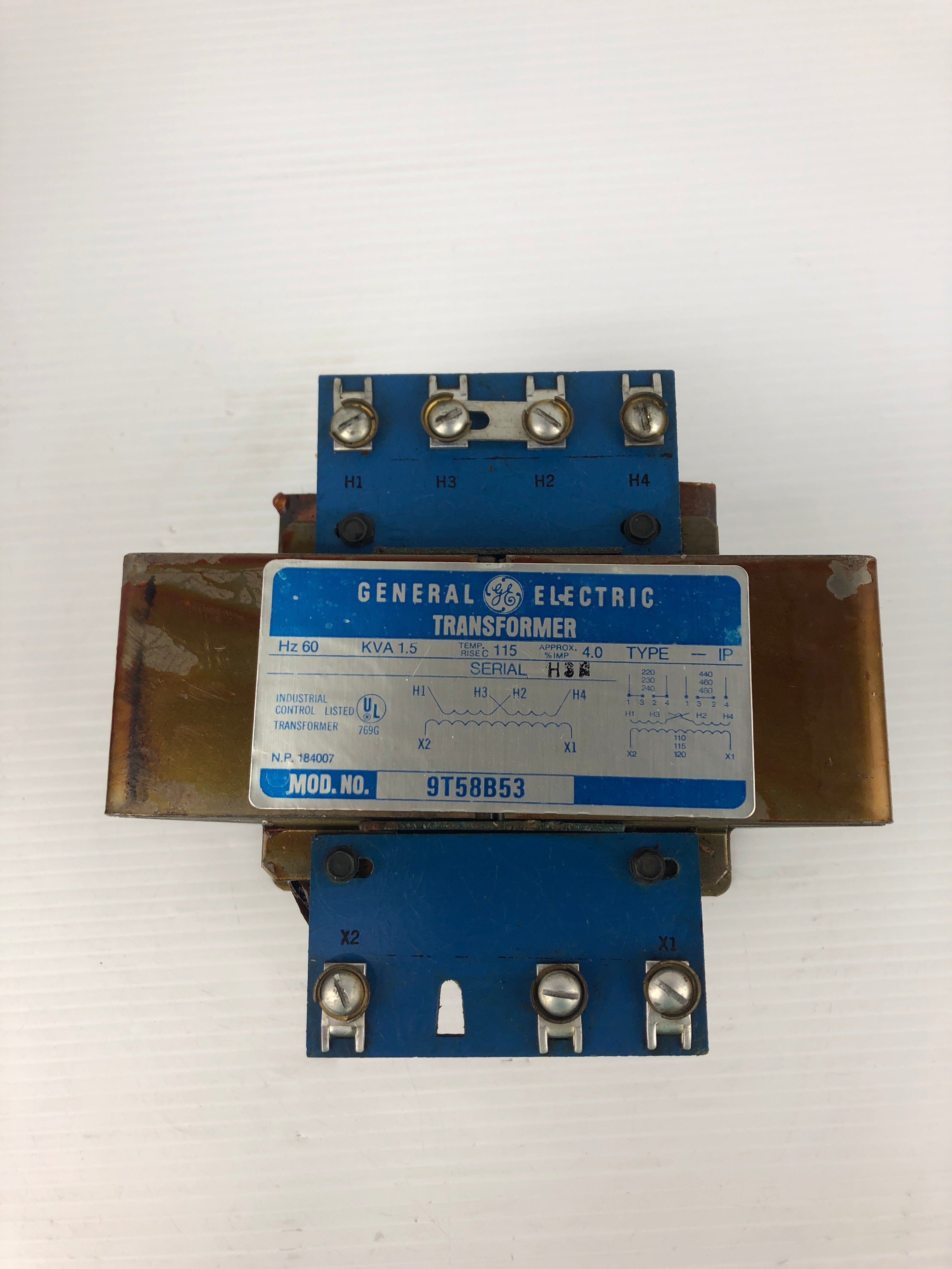 General Electric 9T58B53 Transformer 1.5KVA 60Hz Type IP