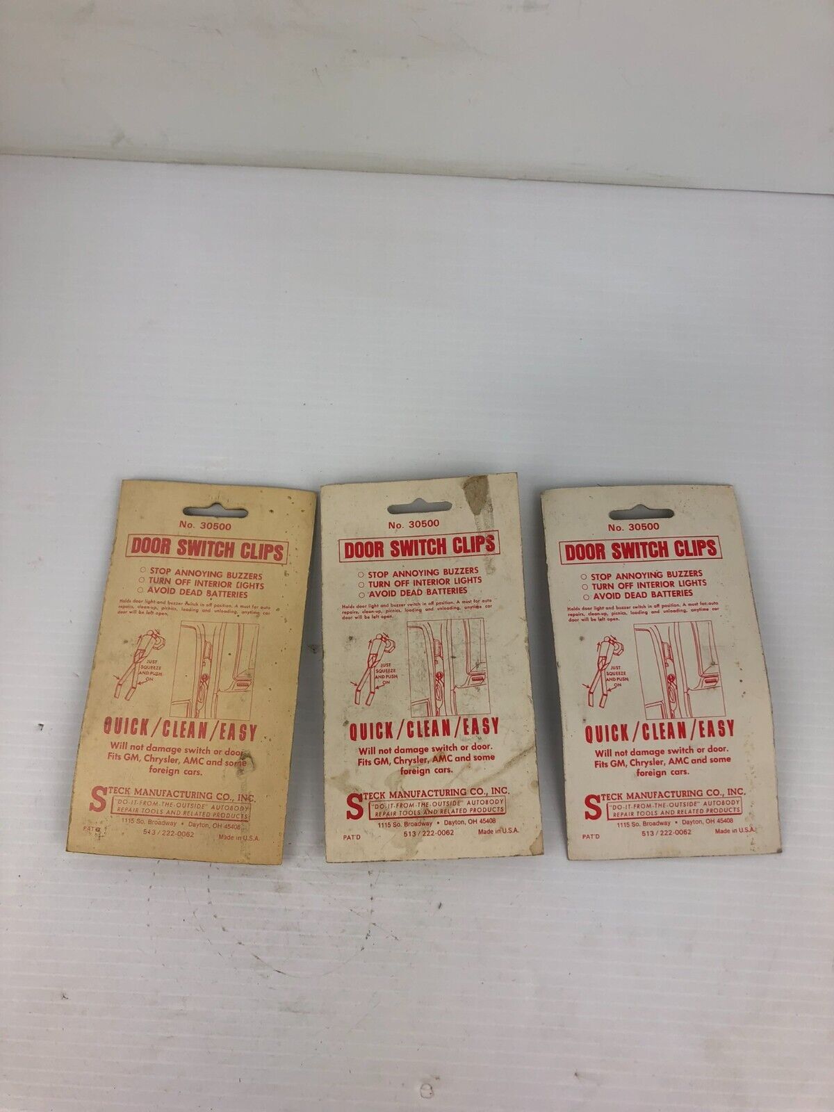 Steck 30500 Door Switch Clips - Lot of 3 Packs
