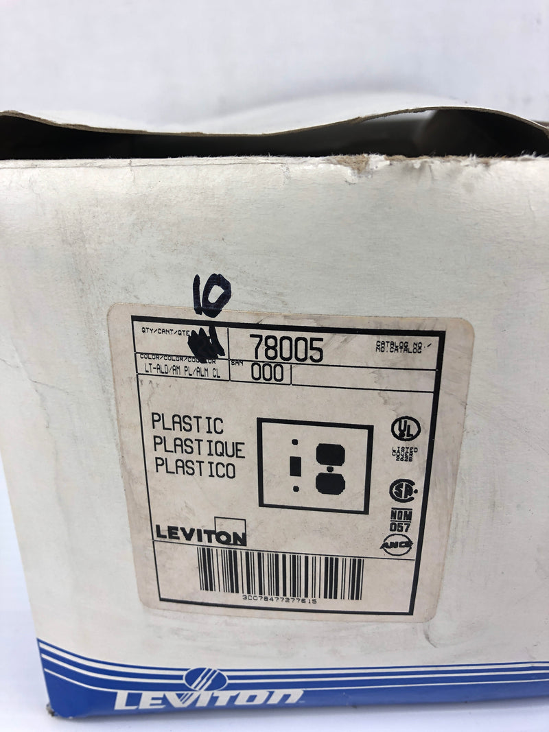 Leviton 78005 Ivory One Toggle / One Duplex Wall Plate - Lot of 10