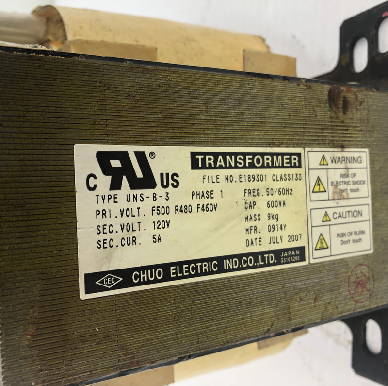 Chuo Electric UNS-B-3 Transformer 1 Phase 0914Y 600VA