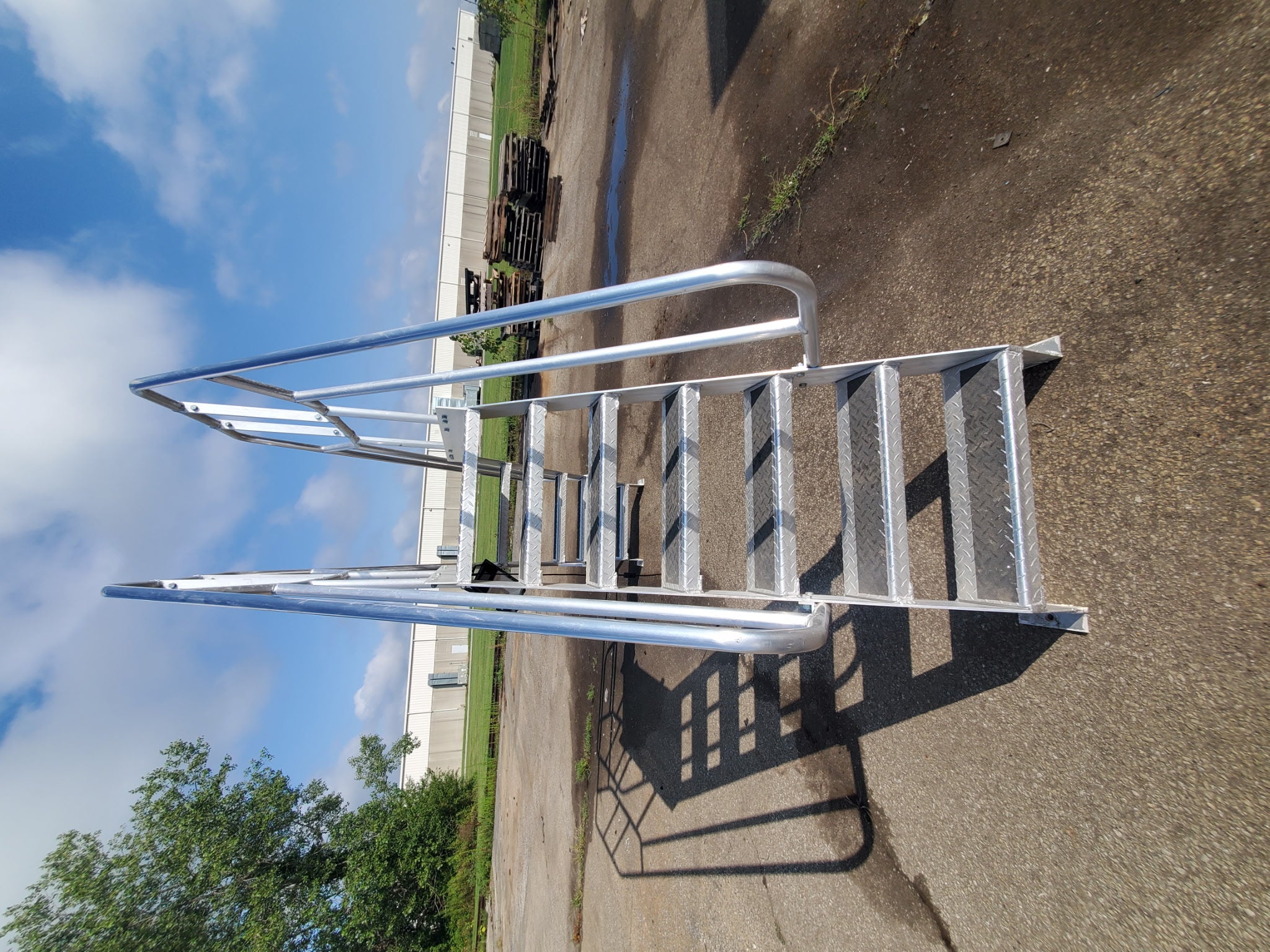 Cotterman Aluminum Crossover Bridge Ladder Platform Stairs & Handrails 129" L