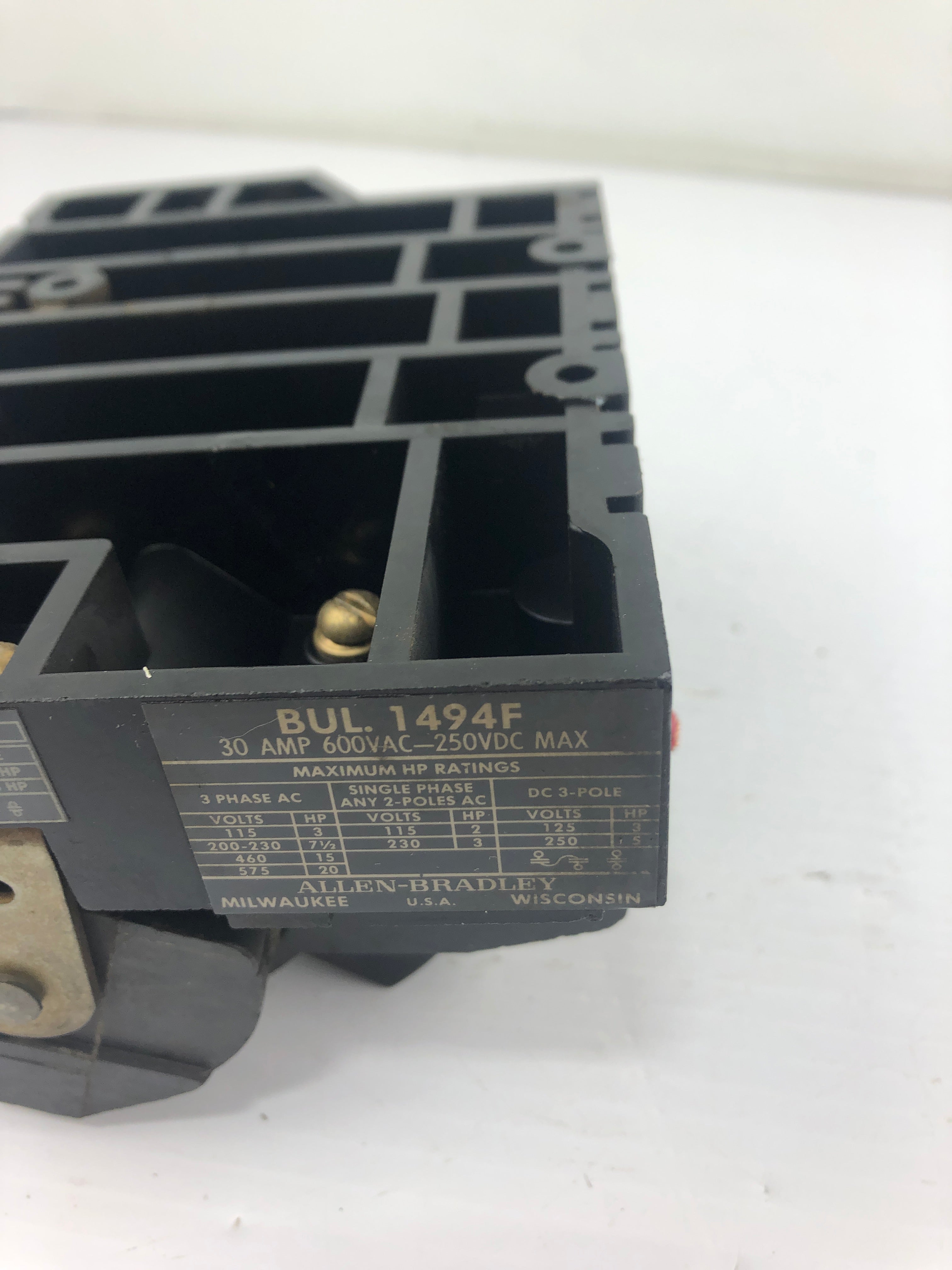 Allen-Bradley BUL. 1494F Disconnect Switch 30A 600VAC 3 Phase