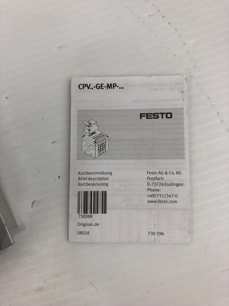 Festo CPV10-GE-MP-8 Valve Assembly Pneumatic Manifold CPV10-VI