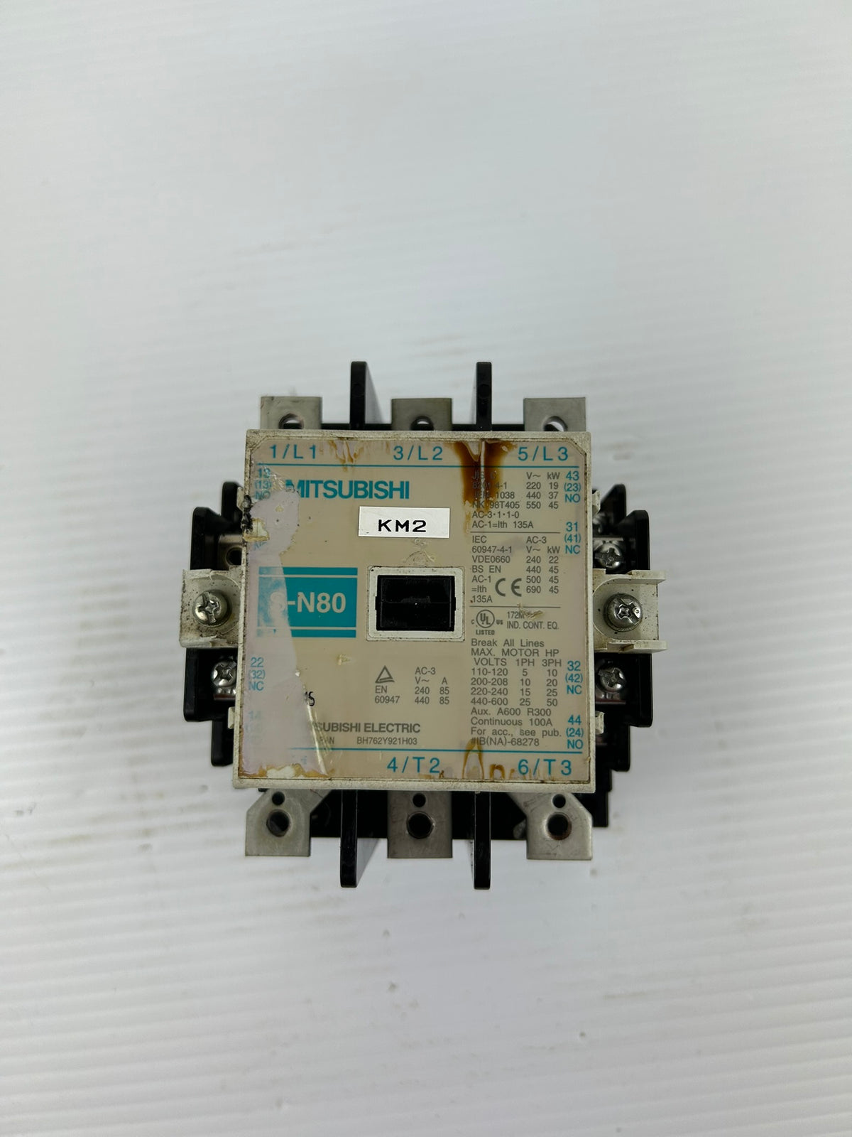 Mitsubishi S-N80 3 Pole 135A Contactor 600V AC Magnetic Motor Starter
