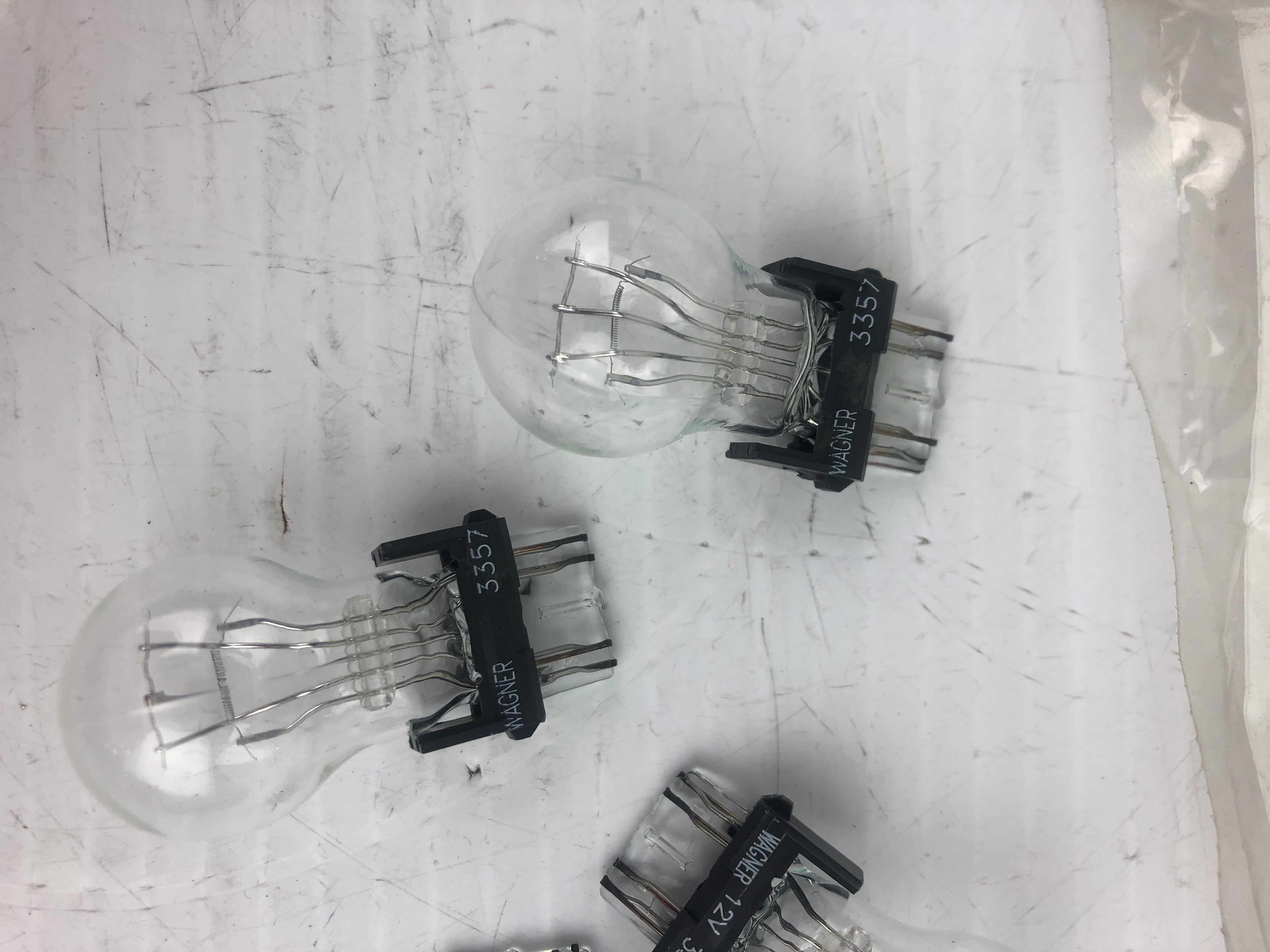 Wagner 3357 Miniature Lamp Clear Light Bulb Dual Contacts - Lot of 5