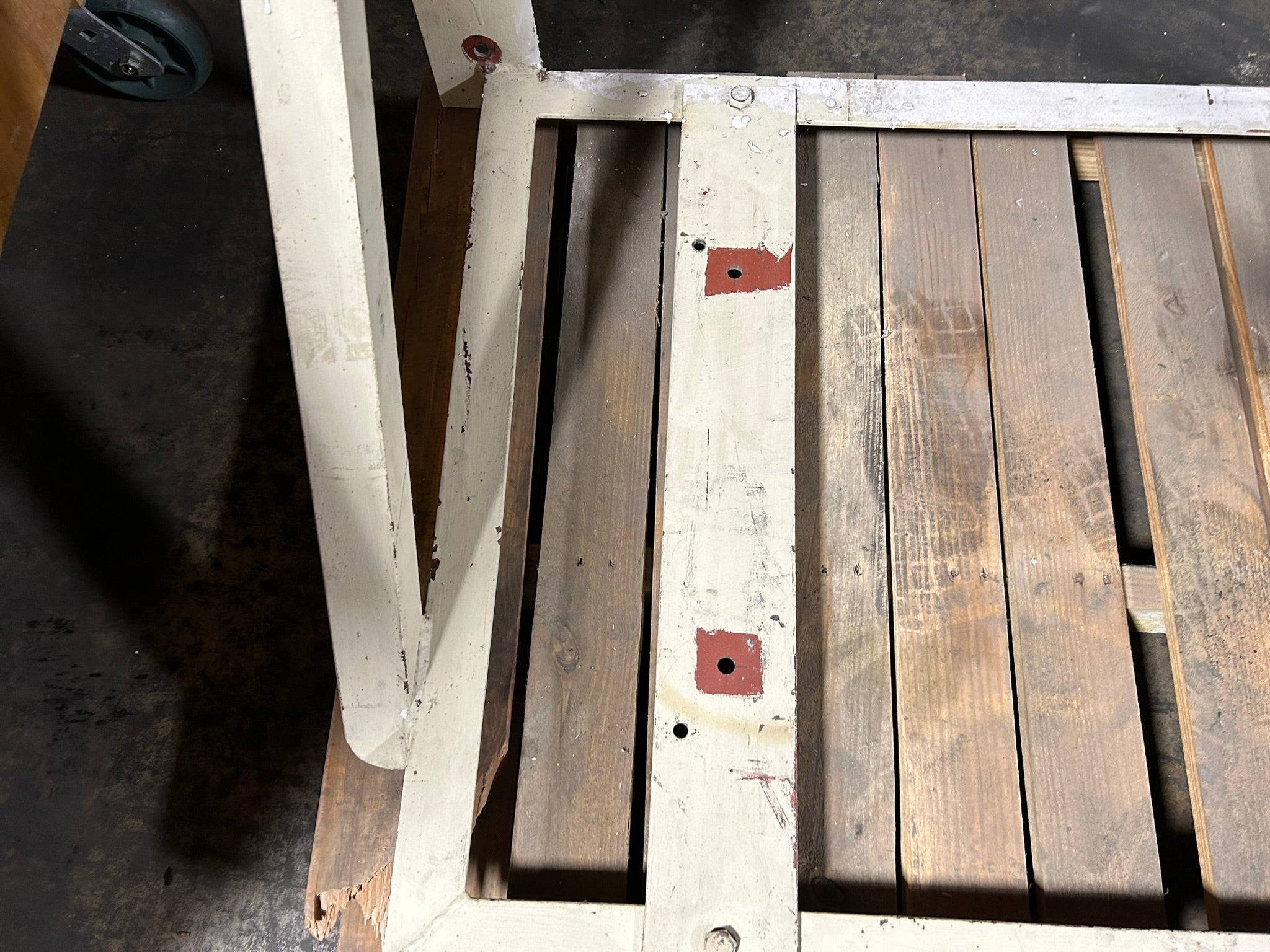 White Forklift Battery Charger Mount Frame Holder - No Hardware