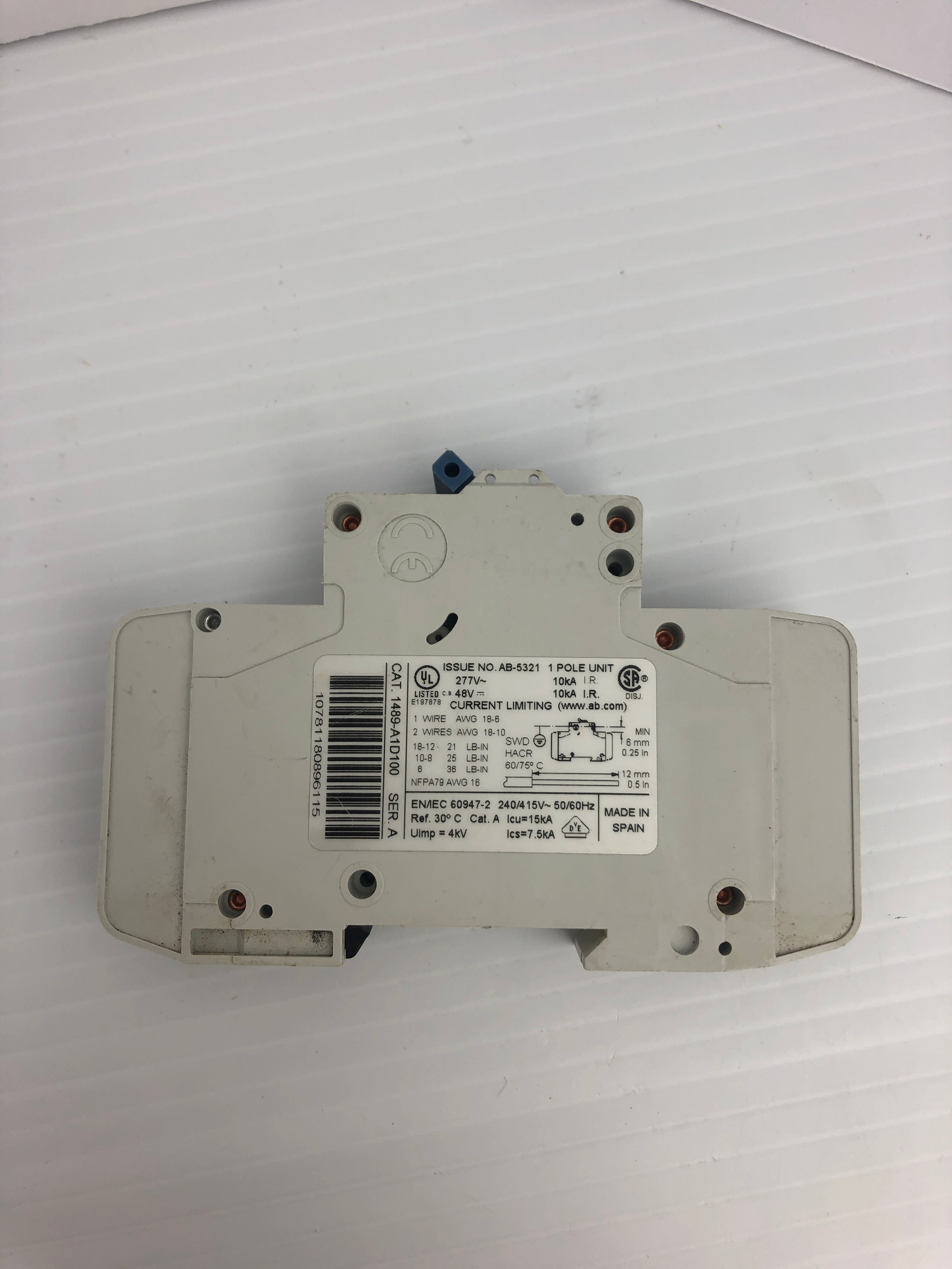 Allen-Bradley 1489-A1D100 Circuit Breaker Ser. A 10A 1P - Lot of 5