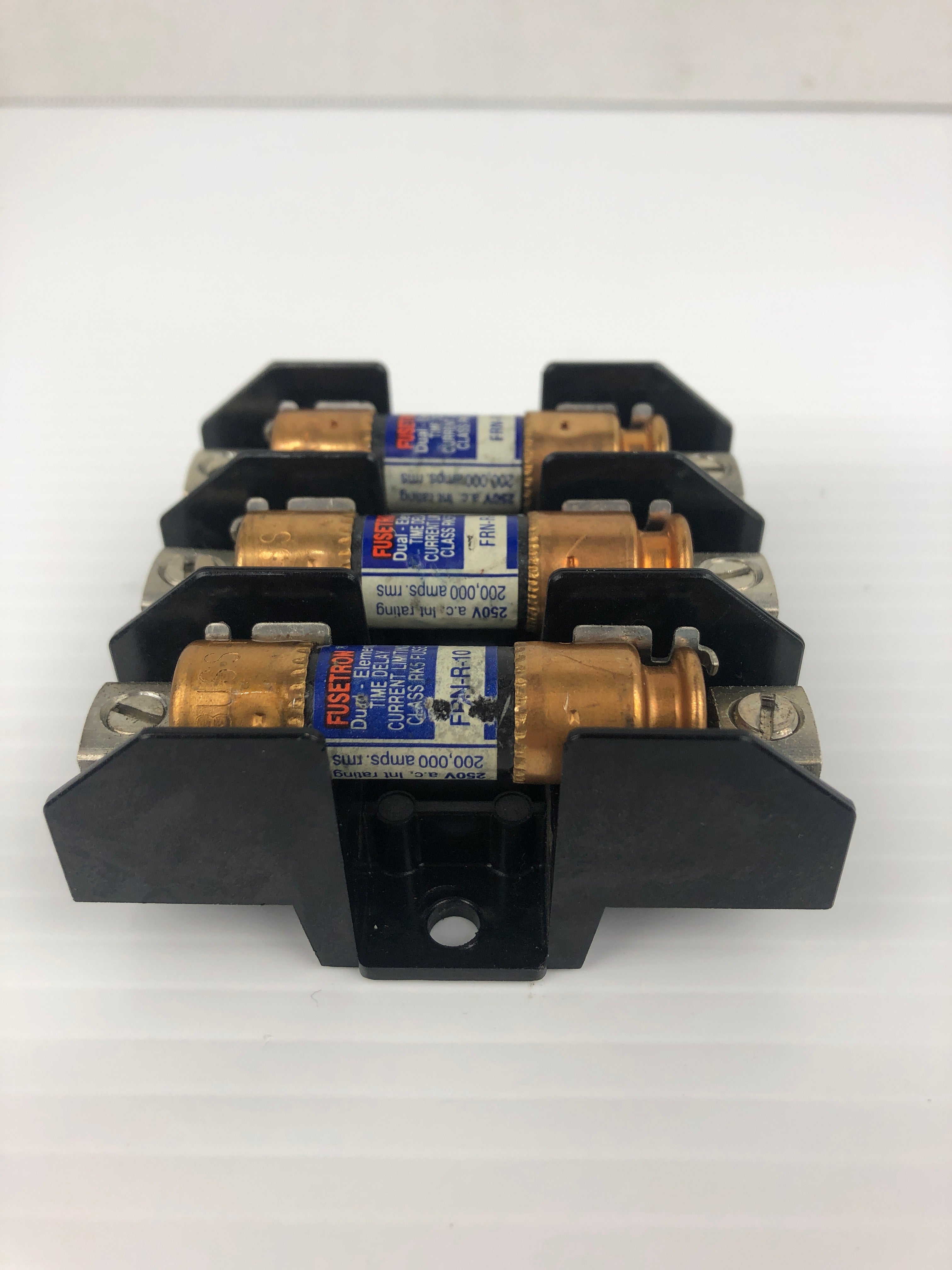 Marathon F30A3B Fuseholder with Fusetron FRN-R-3 Fuses FRN-R-10 250V 3A 10A